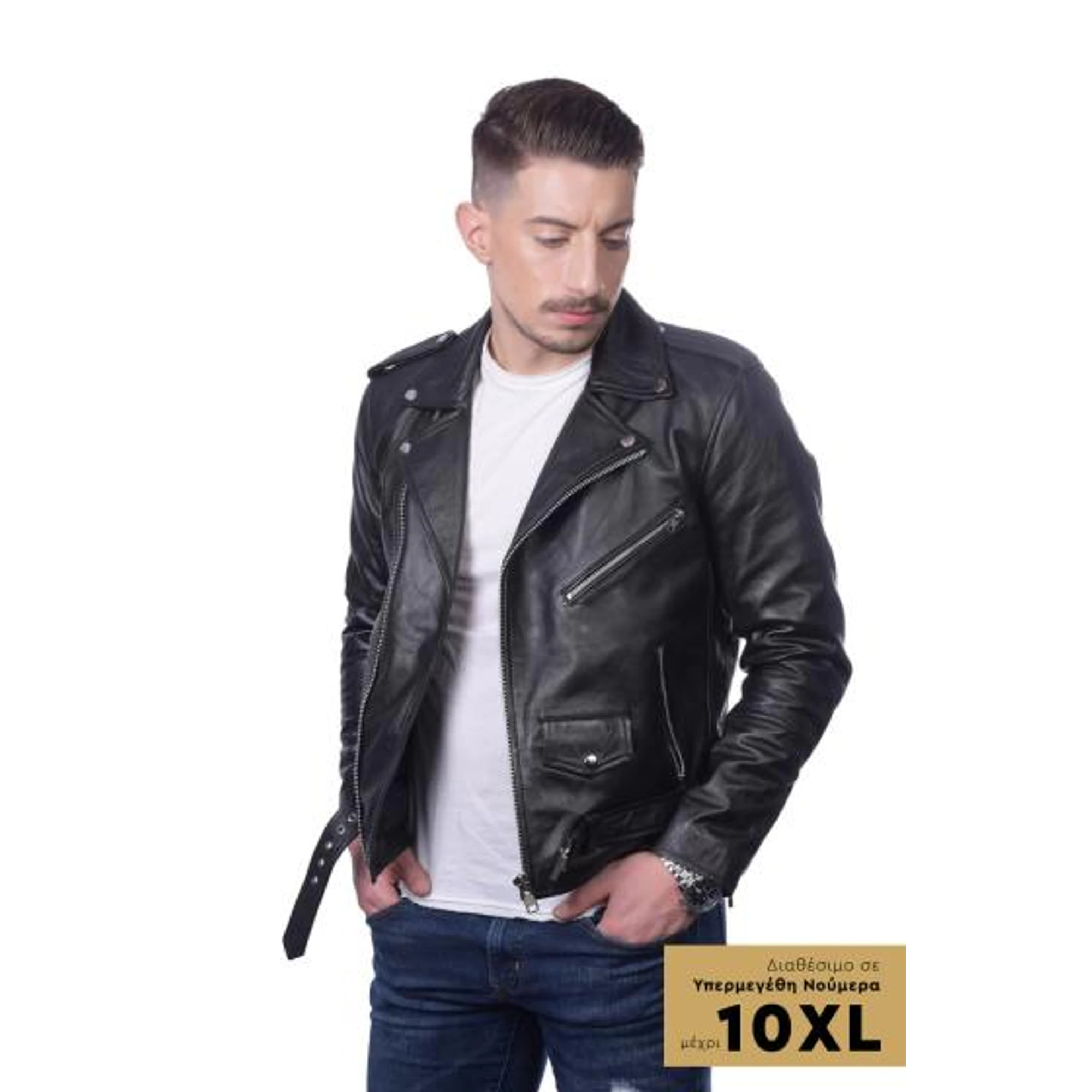 Men's Leather Biker Jacket TLM0028