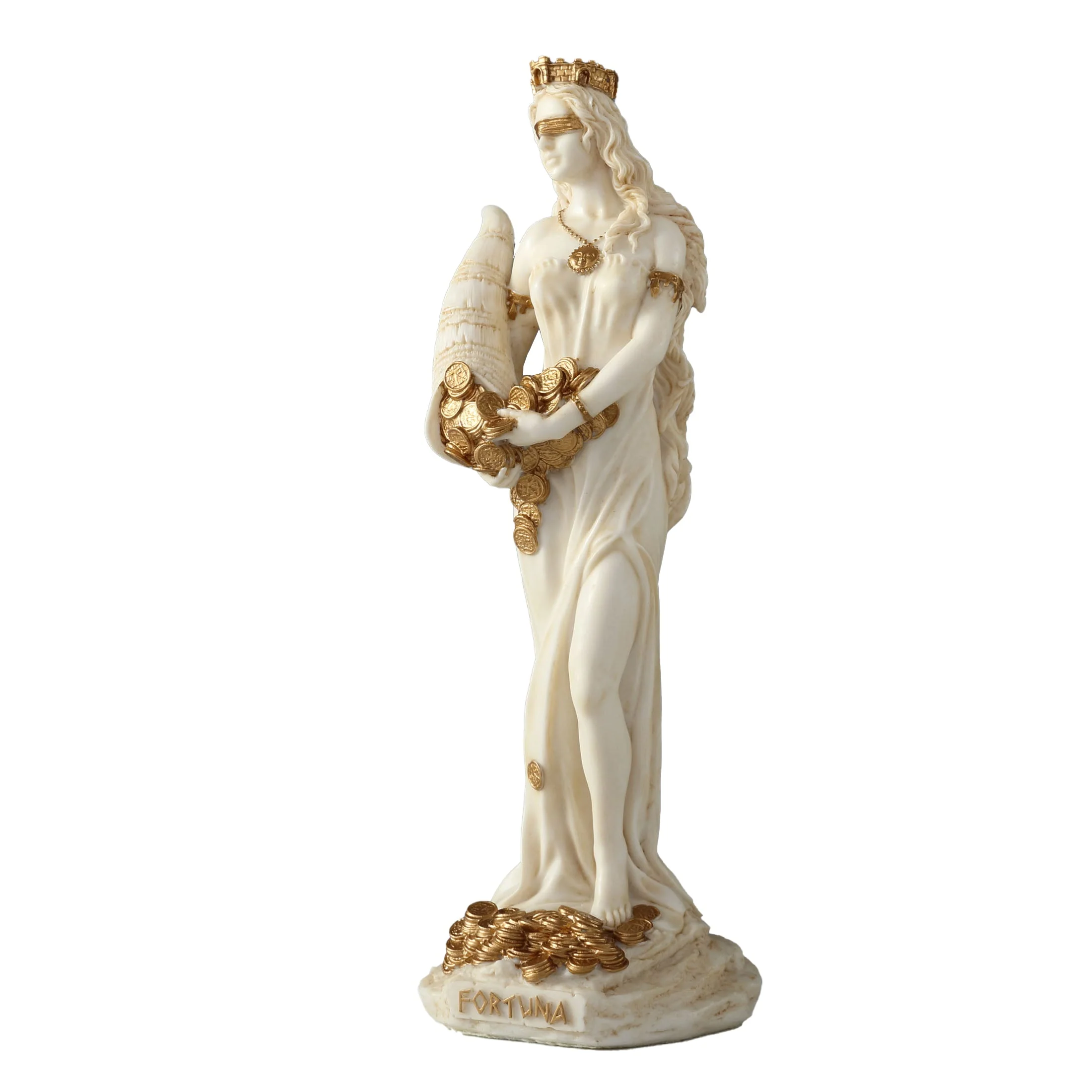Fortuna - Tyche The Greek Goddess Of Fortune And Luck 15.5cm Veronese White Statue — additional product image 3 from ArtStatues