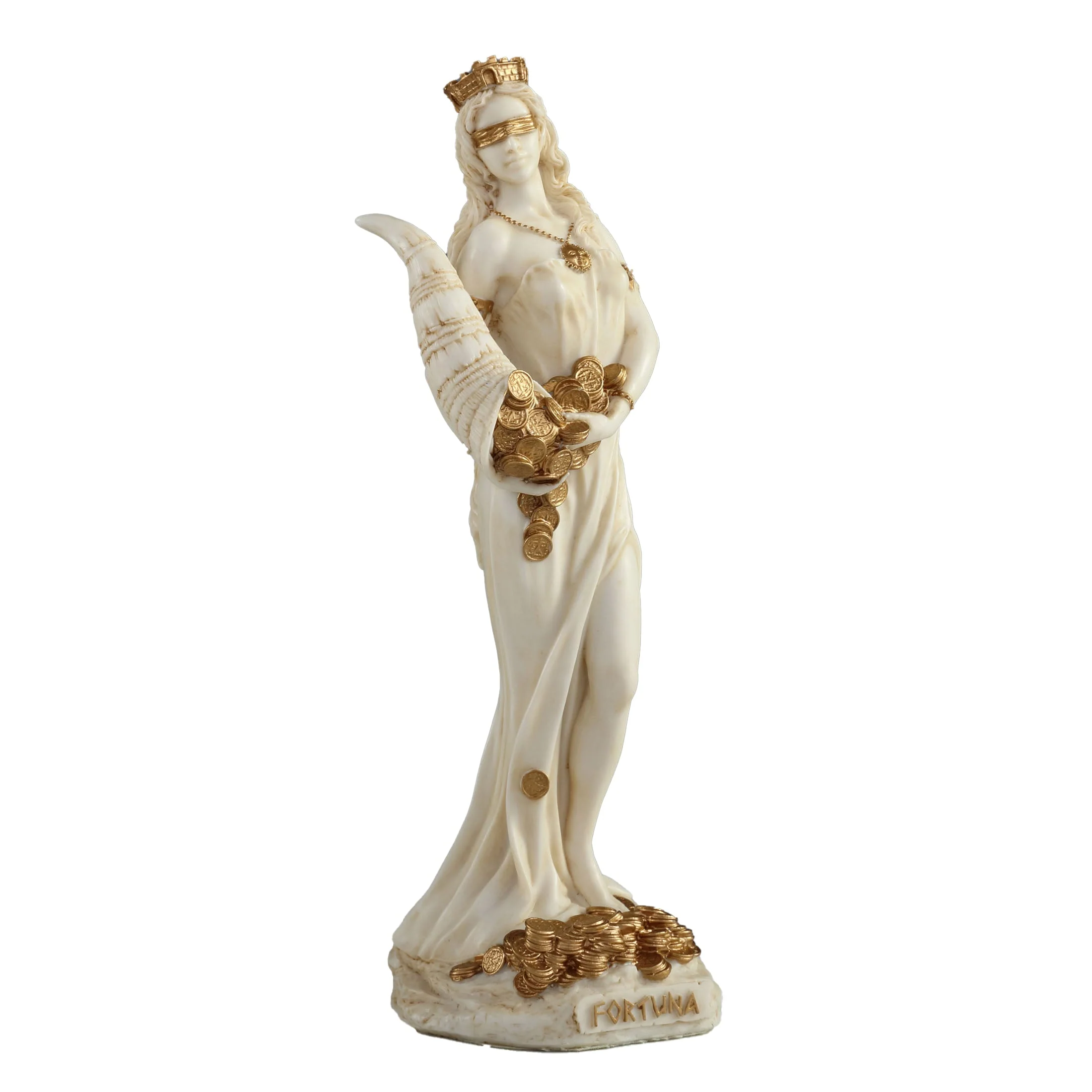 Fortuna - Tyche The Greek Goddess Of Fortune And Luck 15.5cm Veronese White Statue — additional product image 2 from ArtStatues