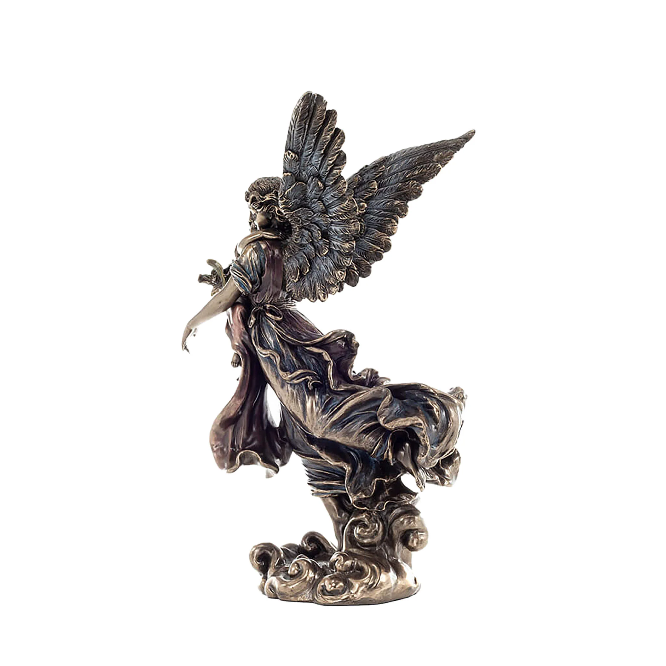 Guardian Angel with Child 27cm Veronese Cold-Cast Bronze Statue – Symbol of Protection and Love — additional product image 2 from ArtStatues