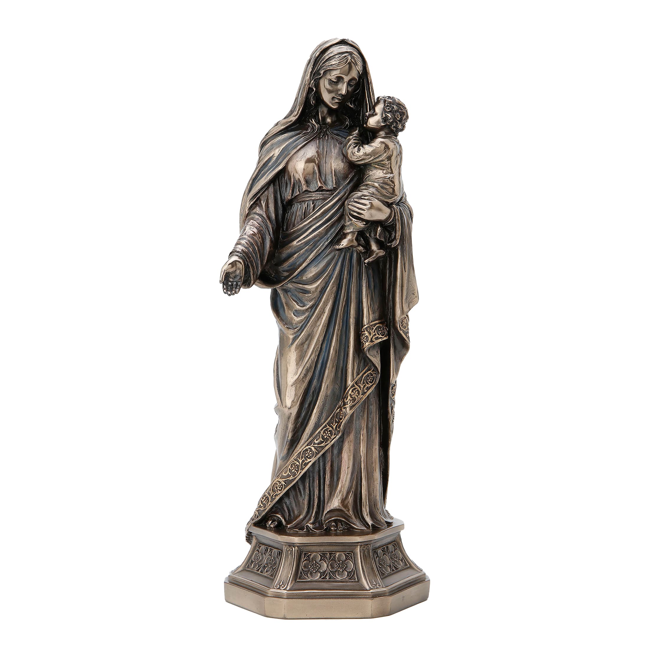 Virgin Mary and Baby Jesus Statue – Cold-Cast Bronze, 29 cm Figurine