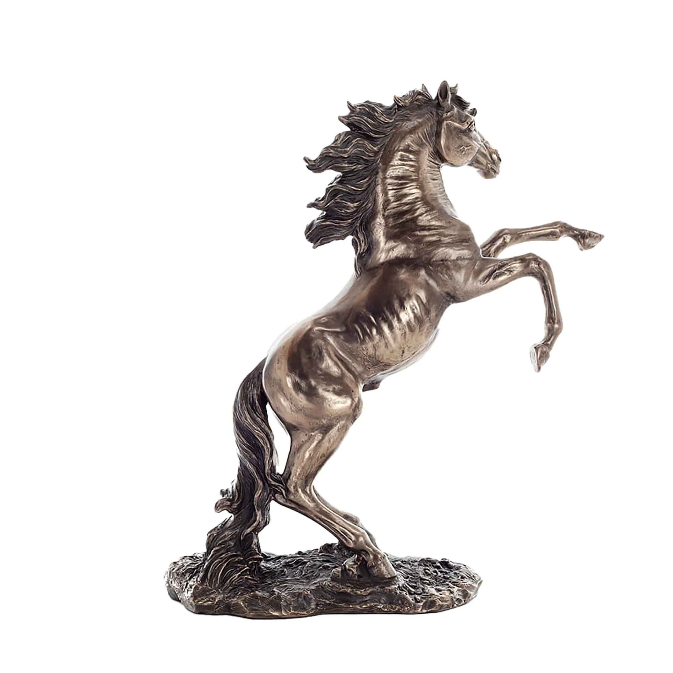 Majestic Rearing Horse 28x31cm Veronese Cold-Cast Bronze Statue – Equestrian Elegance — additional product image 3 from ArtStatues