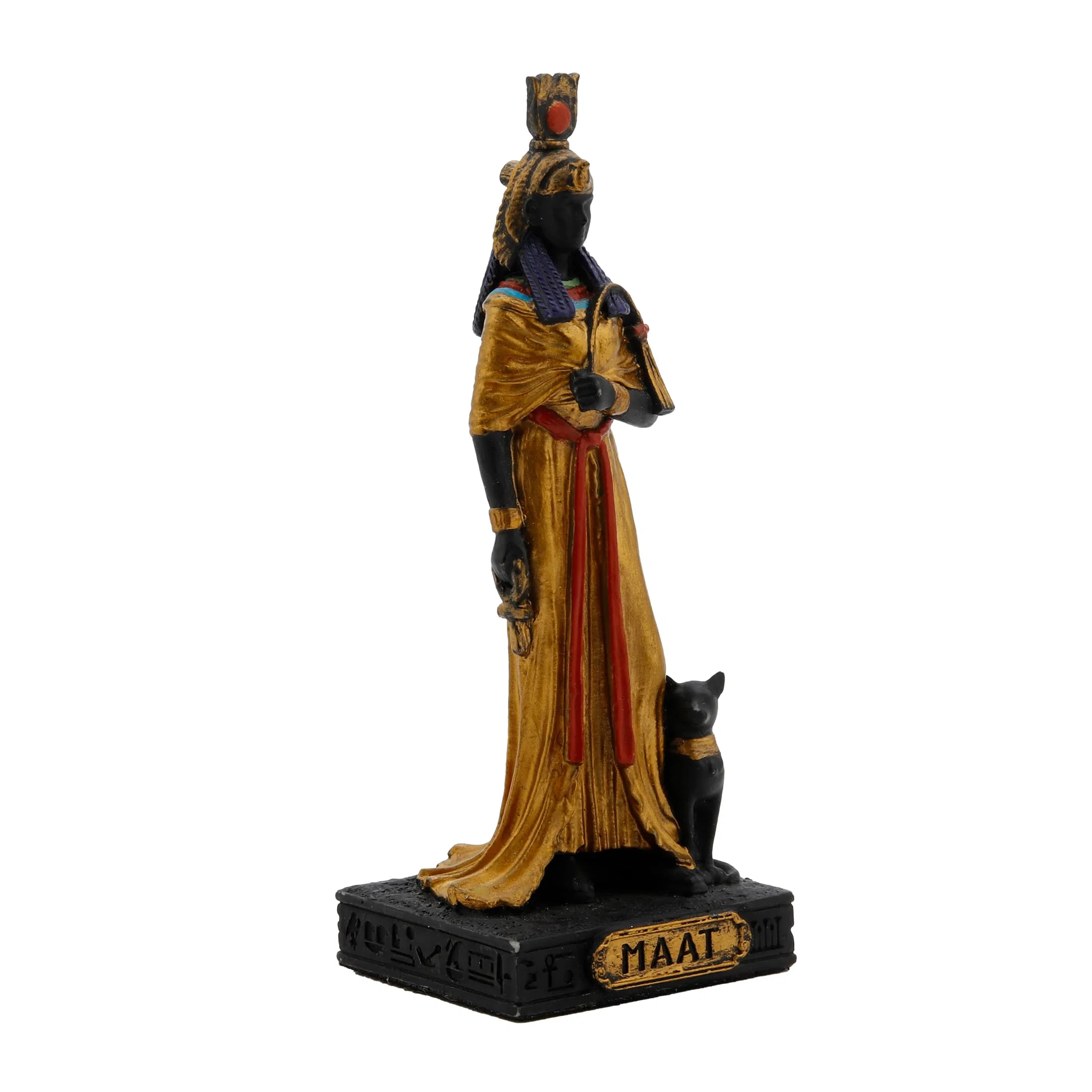 Ma'at Egyptian Goddess Resin Statue with Gold Accents – 8.5 cm — additional product image 2 from ArtStatues