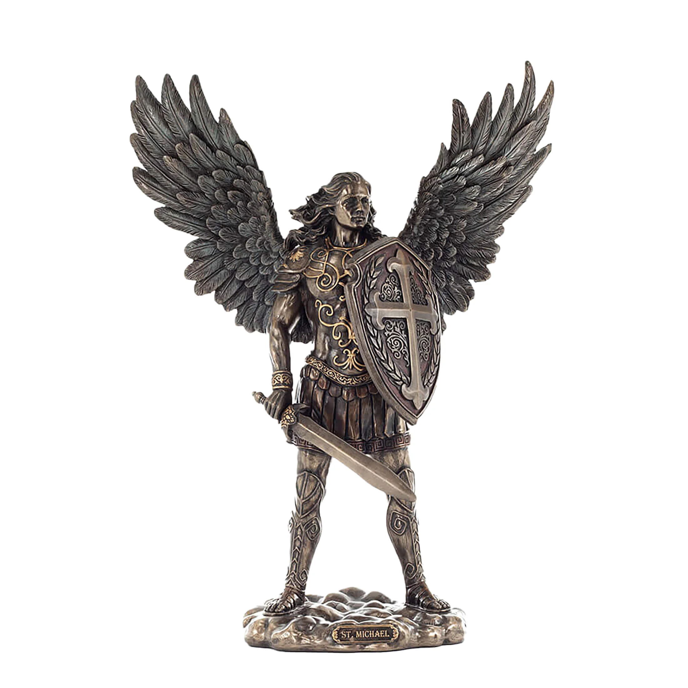 Archangel Saint Michael Bronze Statue – 27.5 cm Heavenly Guardian
