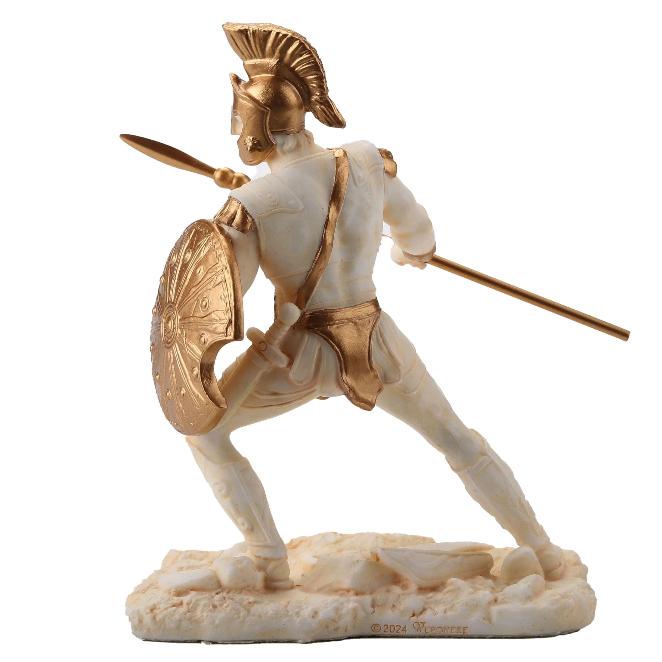Achilles Greek Warrior Statue – White & Gold, 9.5 cm — additional product image 3 from ArtStatues