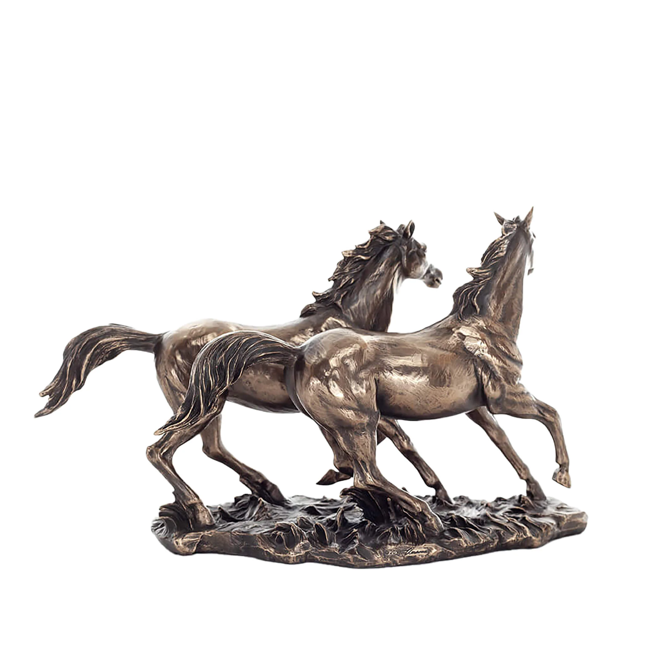 Running Horses Bronze Statue – 28x16 cm Symbol of Strength & Freedom — additional product image 3 from ArtStatues
