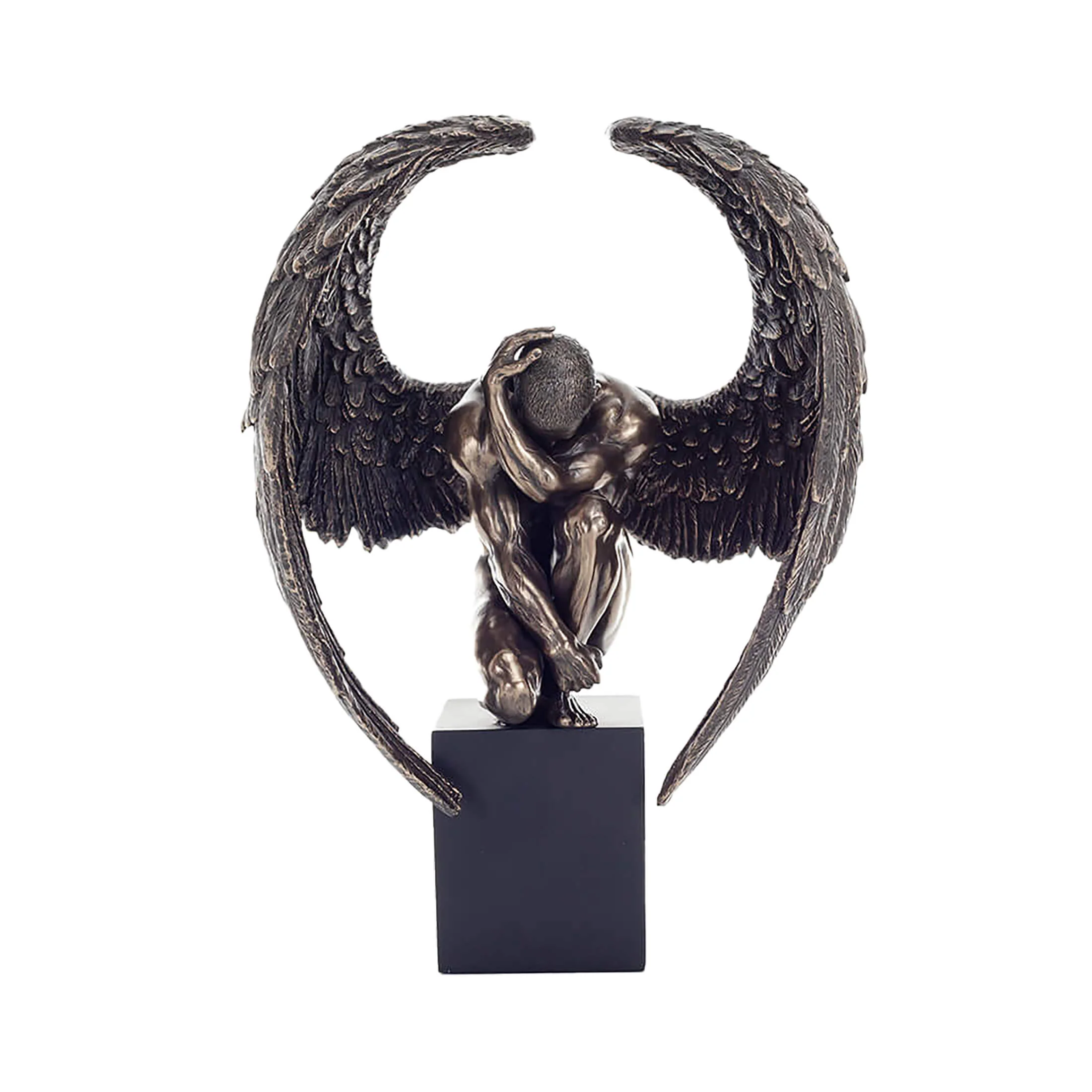 Fallen Angel Bronze Statue – 25.5 cm Symbol of Sorrow & Redemption