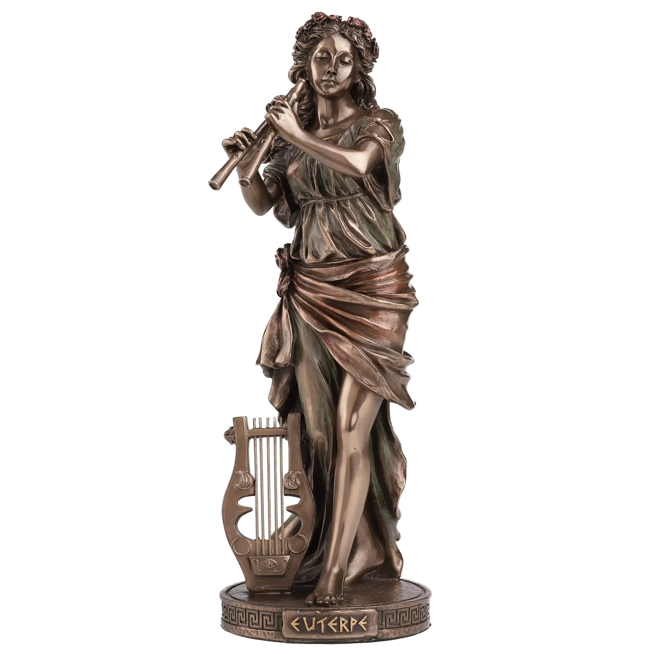 Euterpe Muse of Music Statue - 23 cm Cold-Cast Bronze