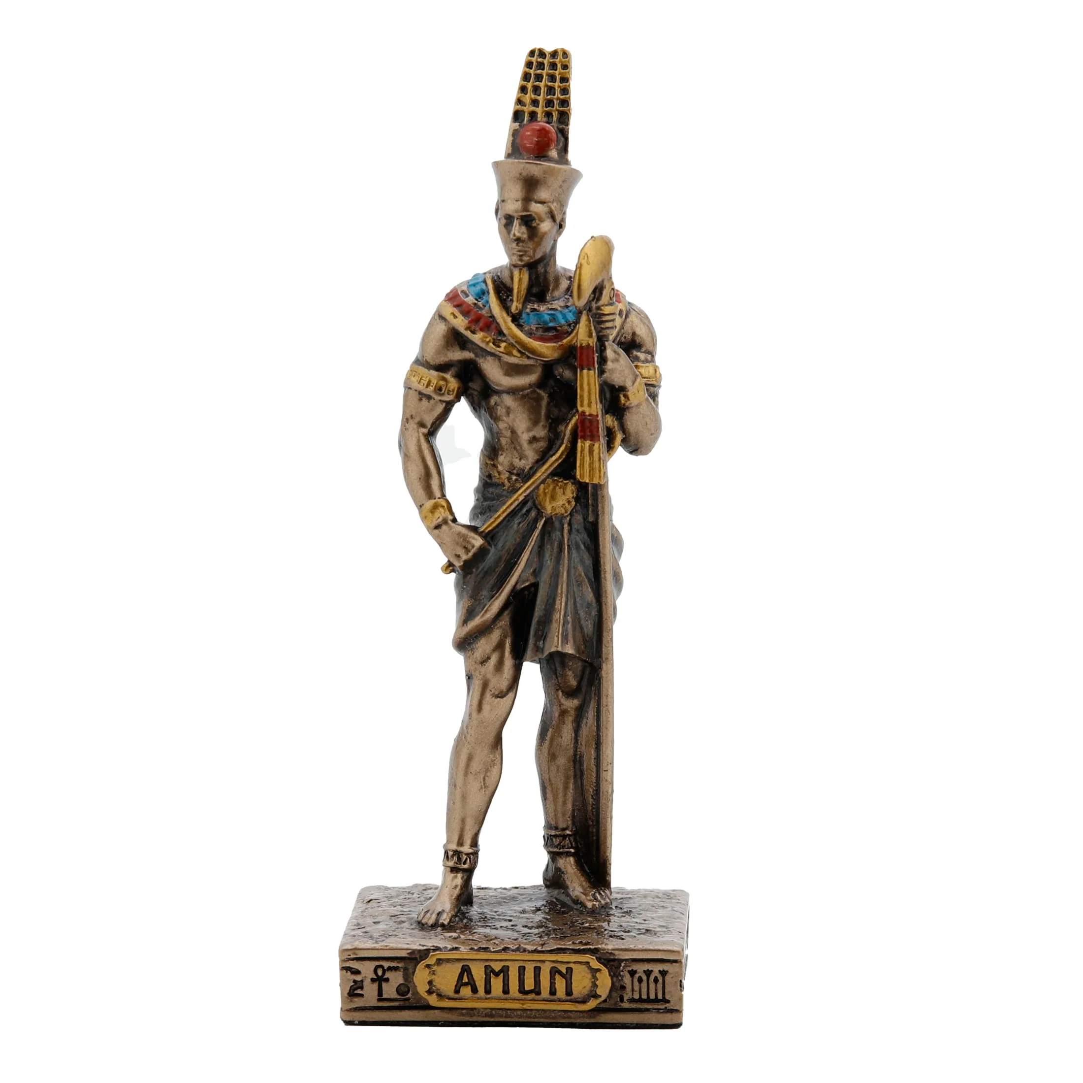 Amun Egyptian God Statue – Cold-Cast Bronze, 8.5 cm