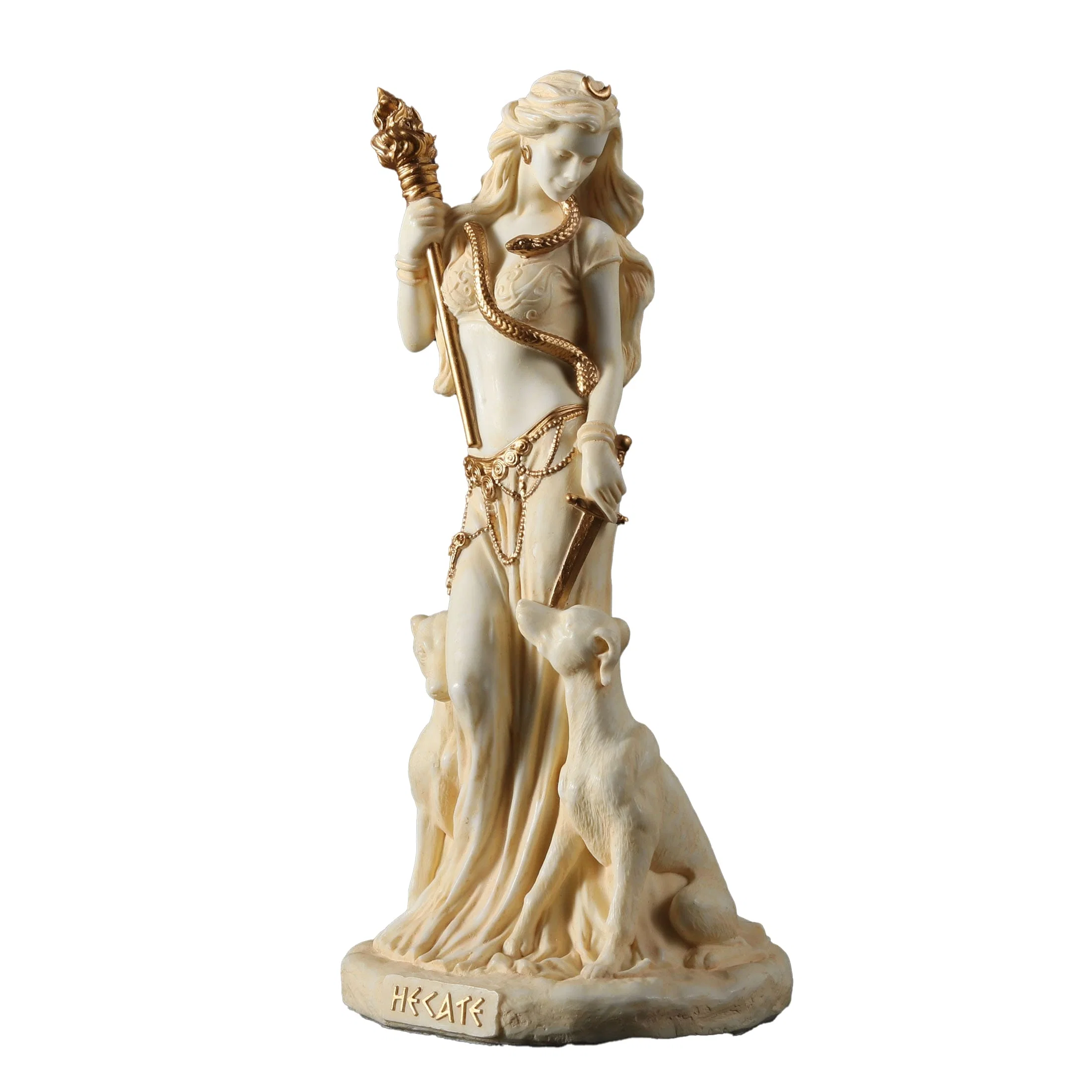 Hecate Goddess Statue 15.5cm White&Gold Resin Figurine Veronese Design — additional product image 5 from ArtStatues