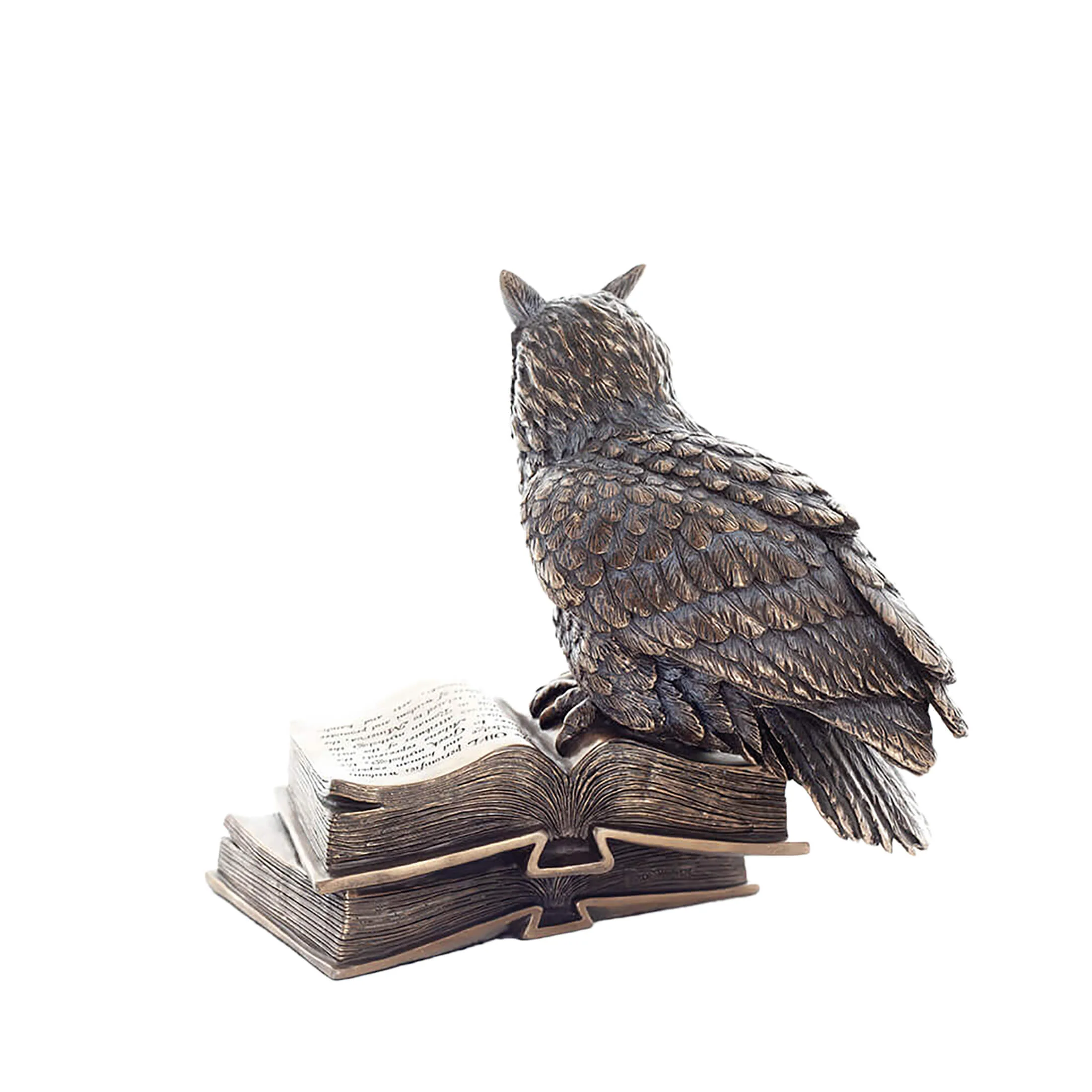 Wise Owl on Books Statue – 17cm Veronese Cold-Cast Bronze Knowledge & Wisdom Figurine — additional product image 3 from ArtStatues