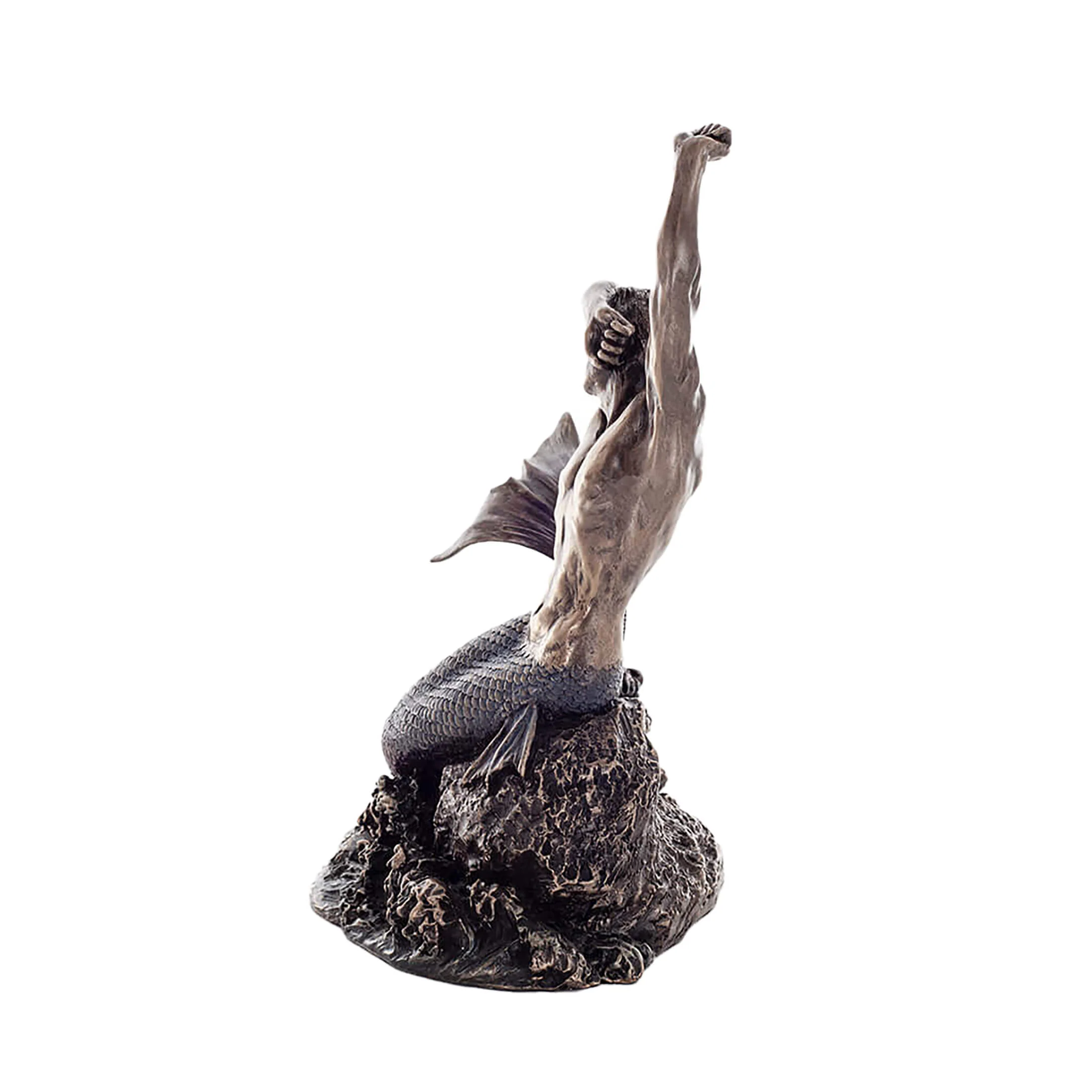 Merman Cold-Cast Bronze Statue – 20 cm Majestic Ocean Guardian — additional product image 2 from ArtStatues