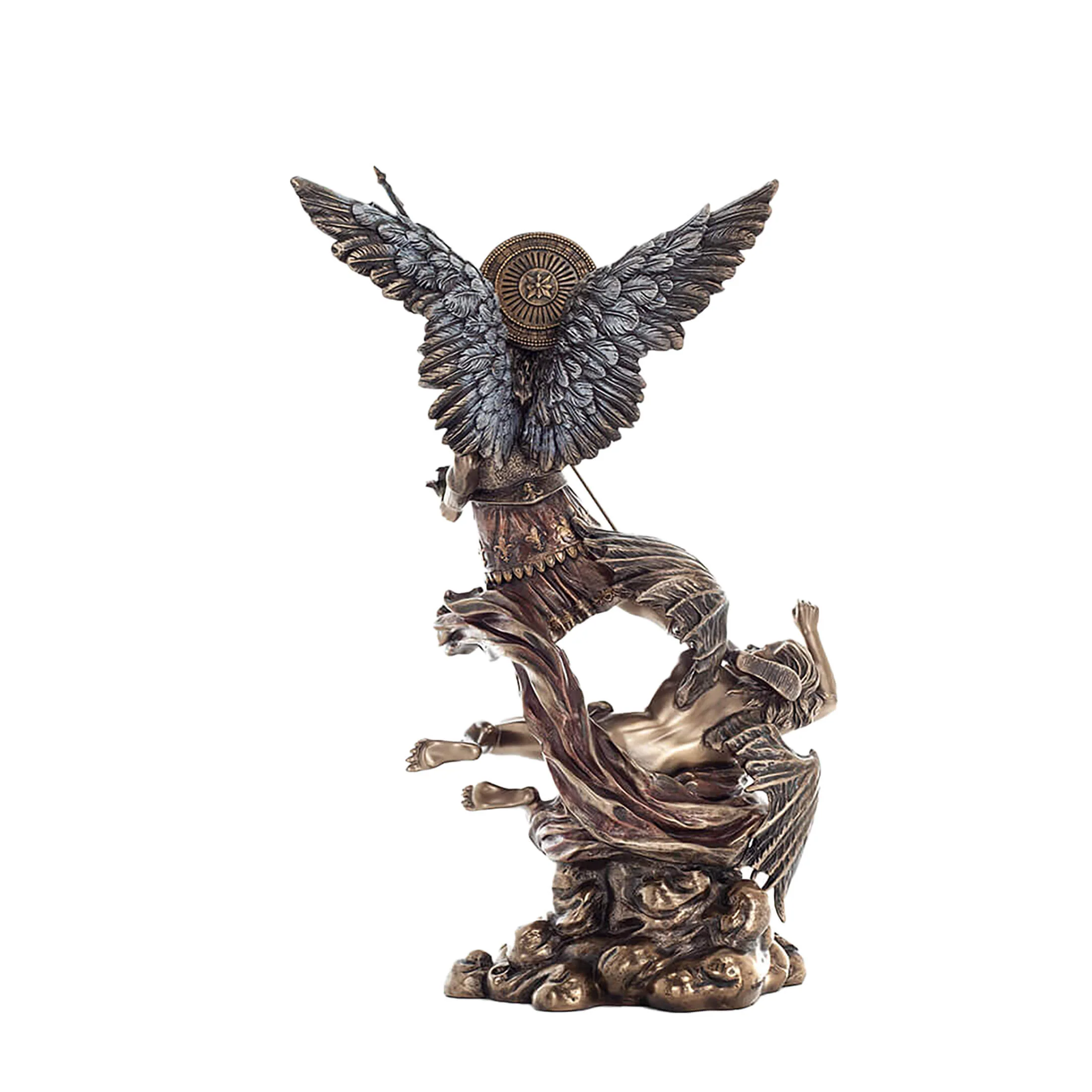 Archangel Saint Michael 33cm Veronese Cold-Cast Bronze Statue – Heavenly Warrior Defeating Evil — additional product image 3 from ArtStatues