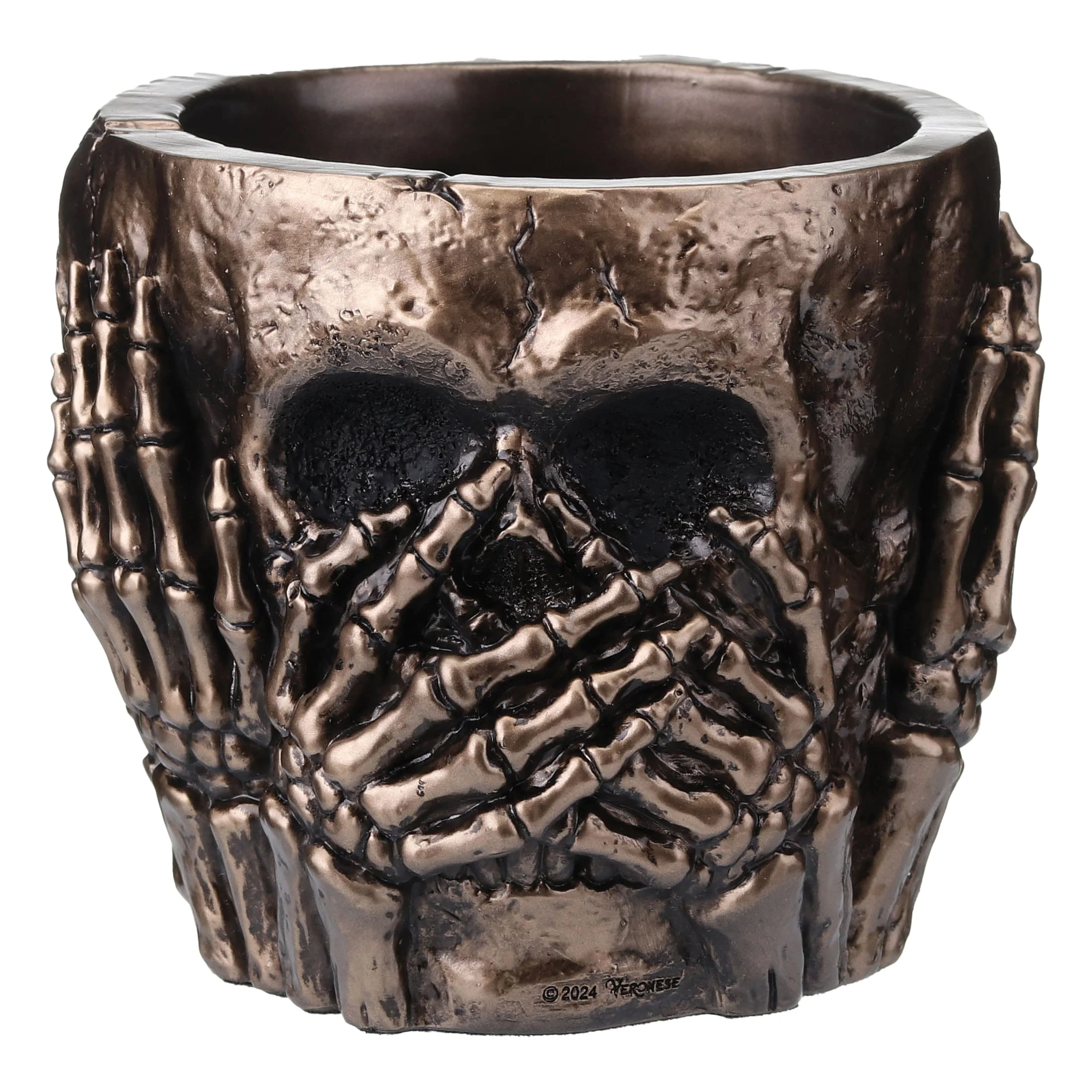 See No Evil Skull Statue – Bronze Finish, 19 cm — additional product image 3 from ArtStatues