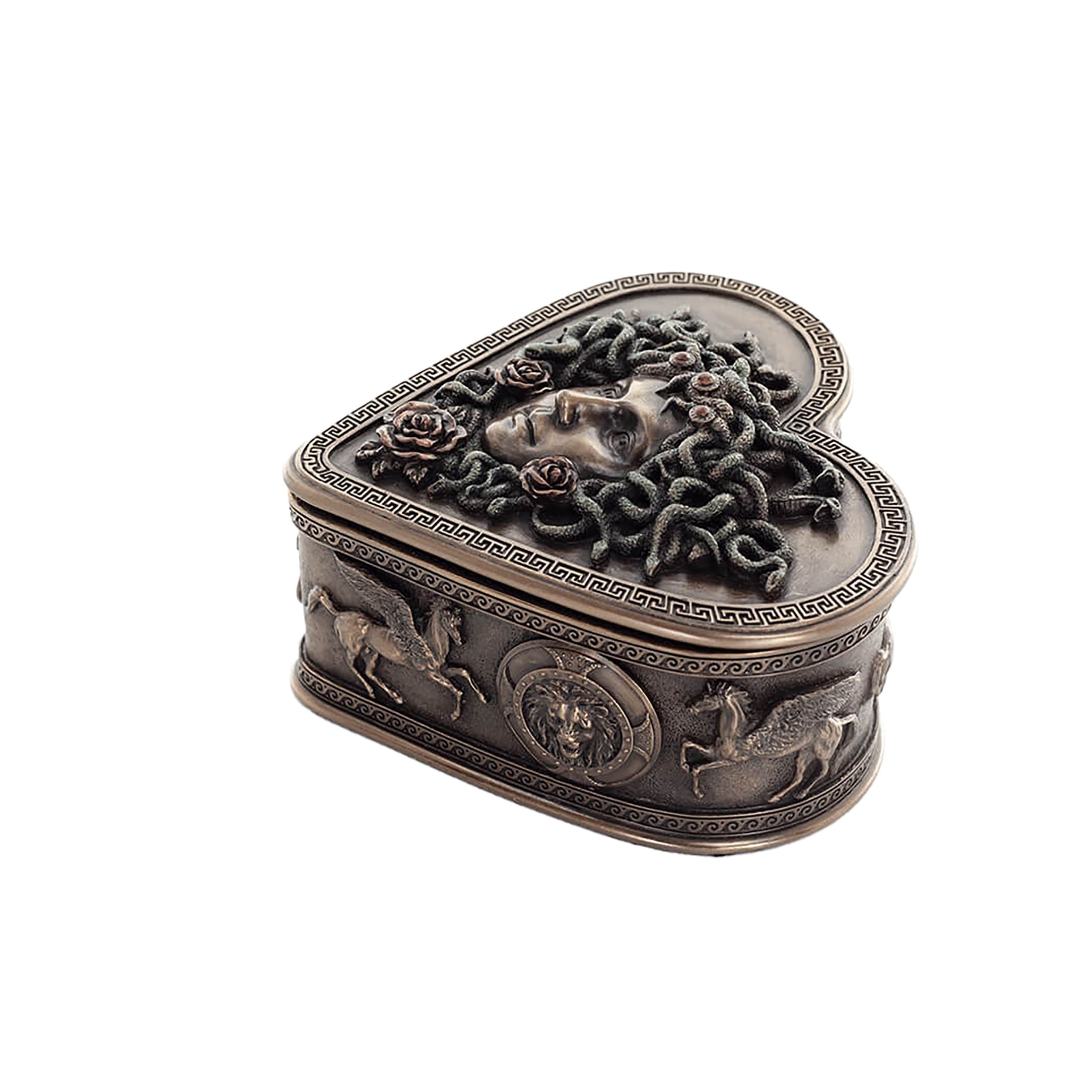 Medusa Heart Jewelry Box – Cold-Cast Bronze Trinket Box, 11.5×9 cm — additional product image 2 from ArtStatues