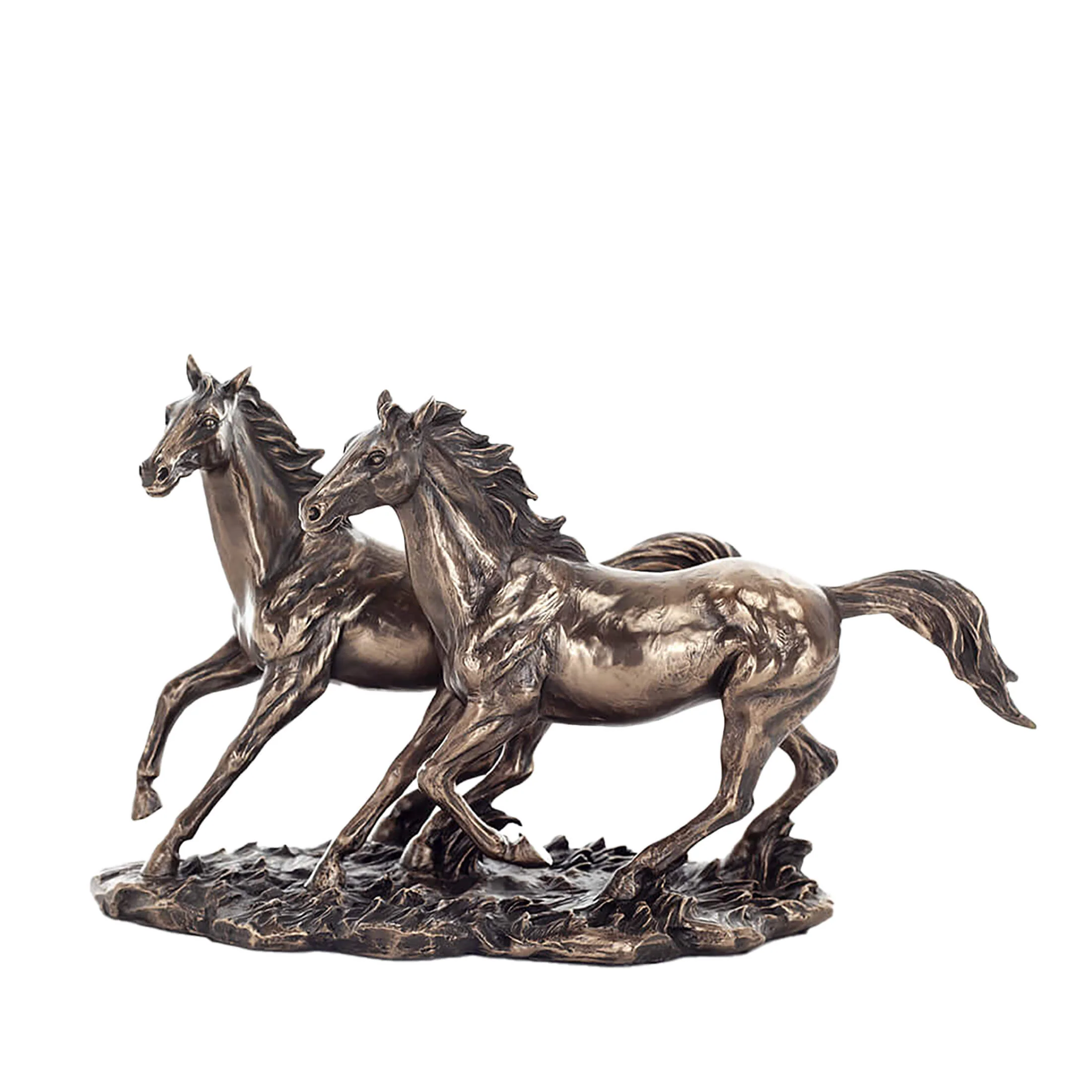 Running Horses Bronze Statue – 28x16 cm Symbol of Strength & Freedom