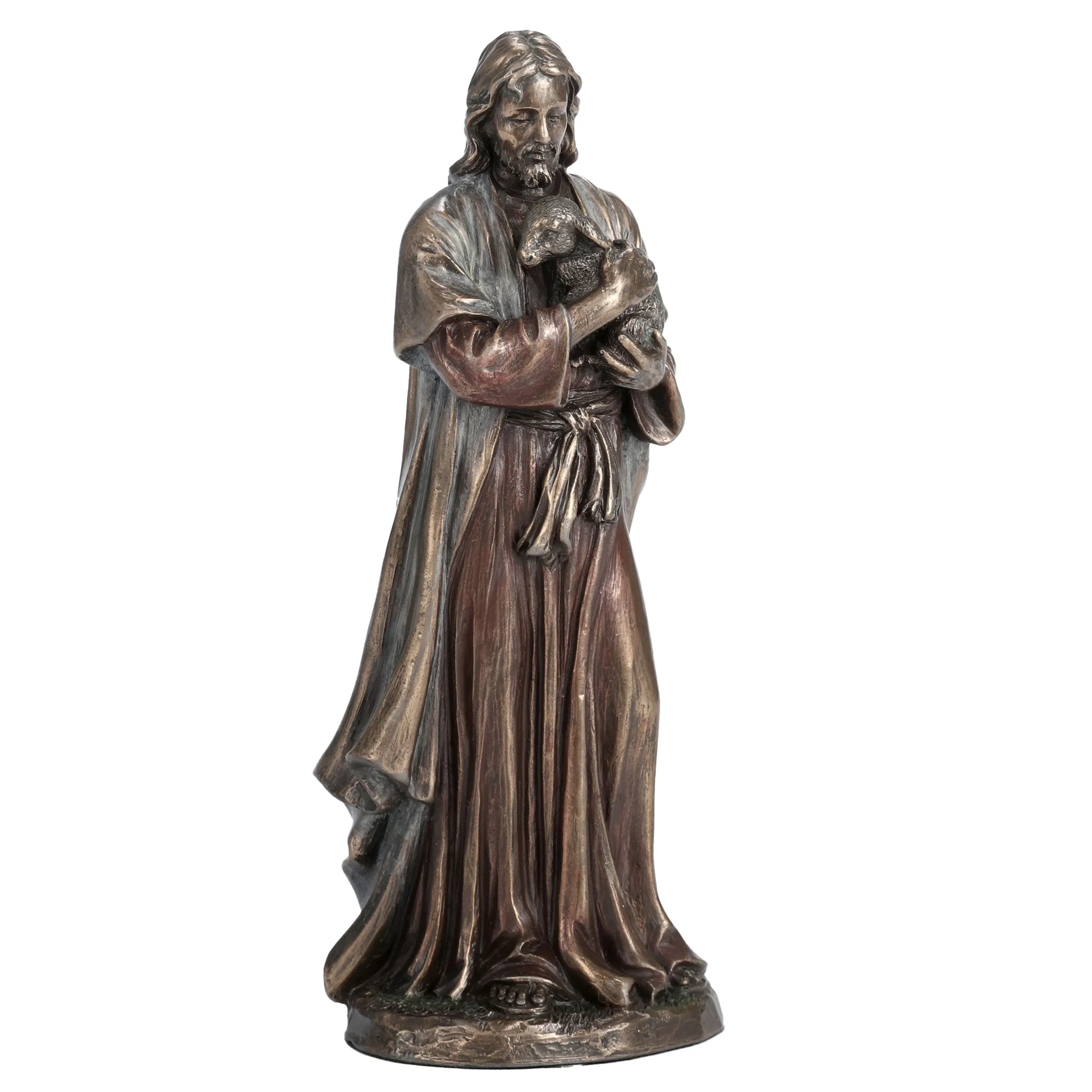 Jesus the Good Shepherd 16cm Veronese Cold-Cast Bronze Statue – Christian Religious Figurine — additional product image 5 from ArtStatues