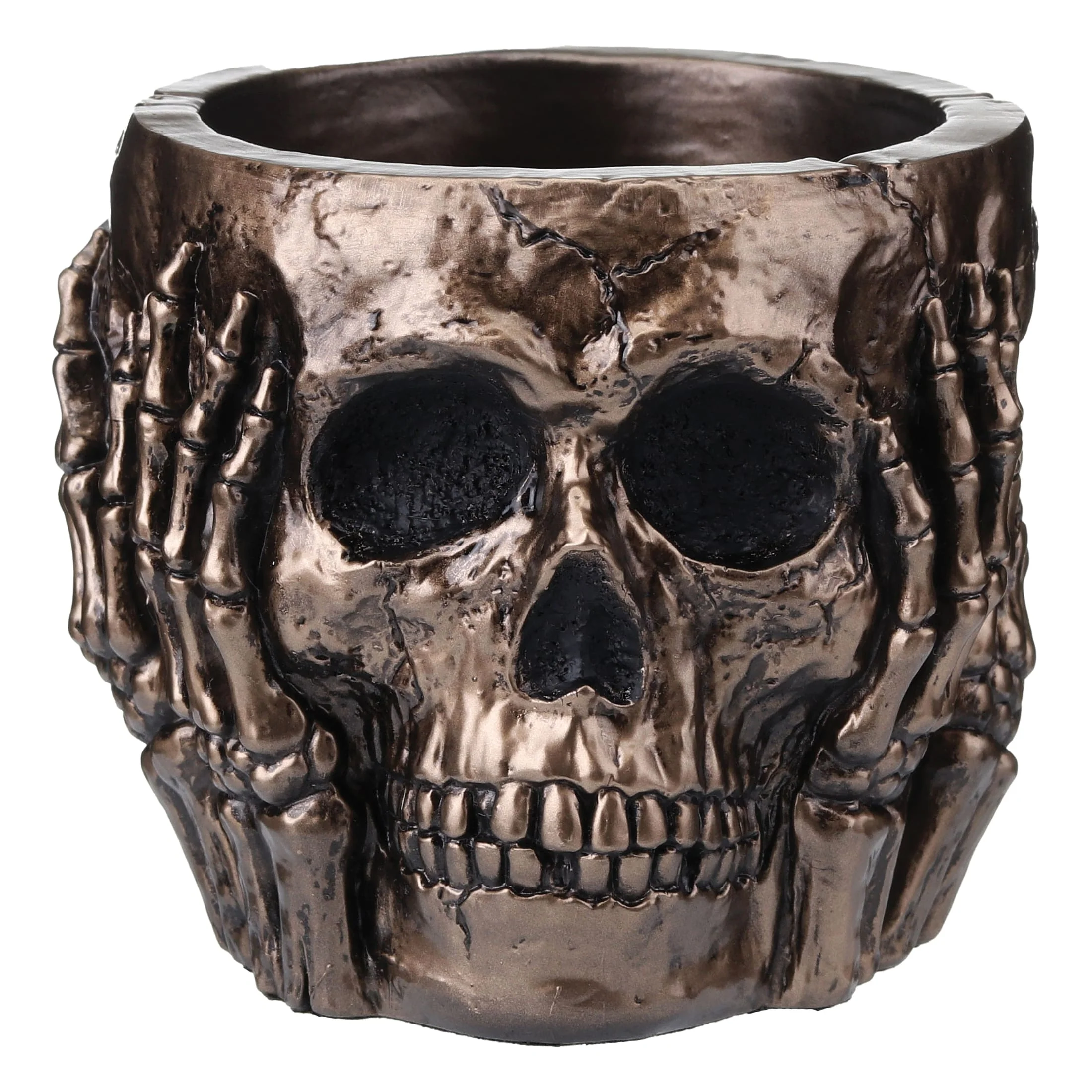 See No Evil Skull Statue – Bronze Finish, 19 cm — additional product image 2 from ArtStatues
