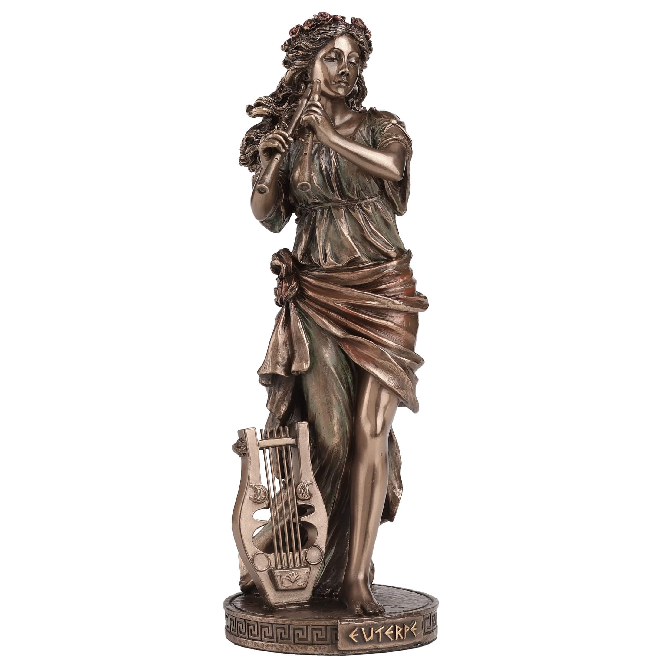 Euterpe Muse of Music Statue - 23 cm Cold-Cast Bronze — additional product image 2 from ArtStatues