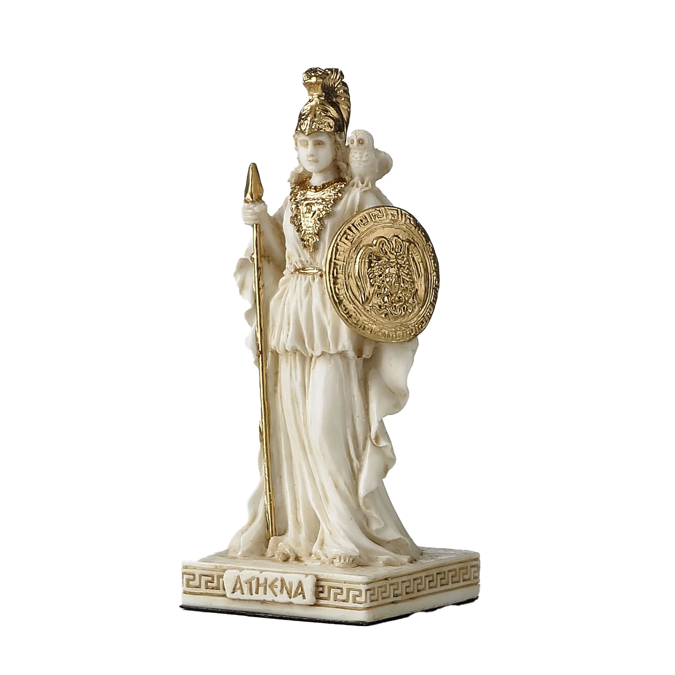 Athena Resin Statue with Spear, Shield & Owl – 8.8 cm — additional product image 2 from ArtStatues