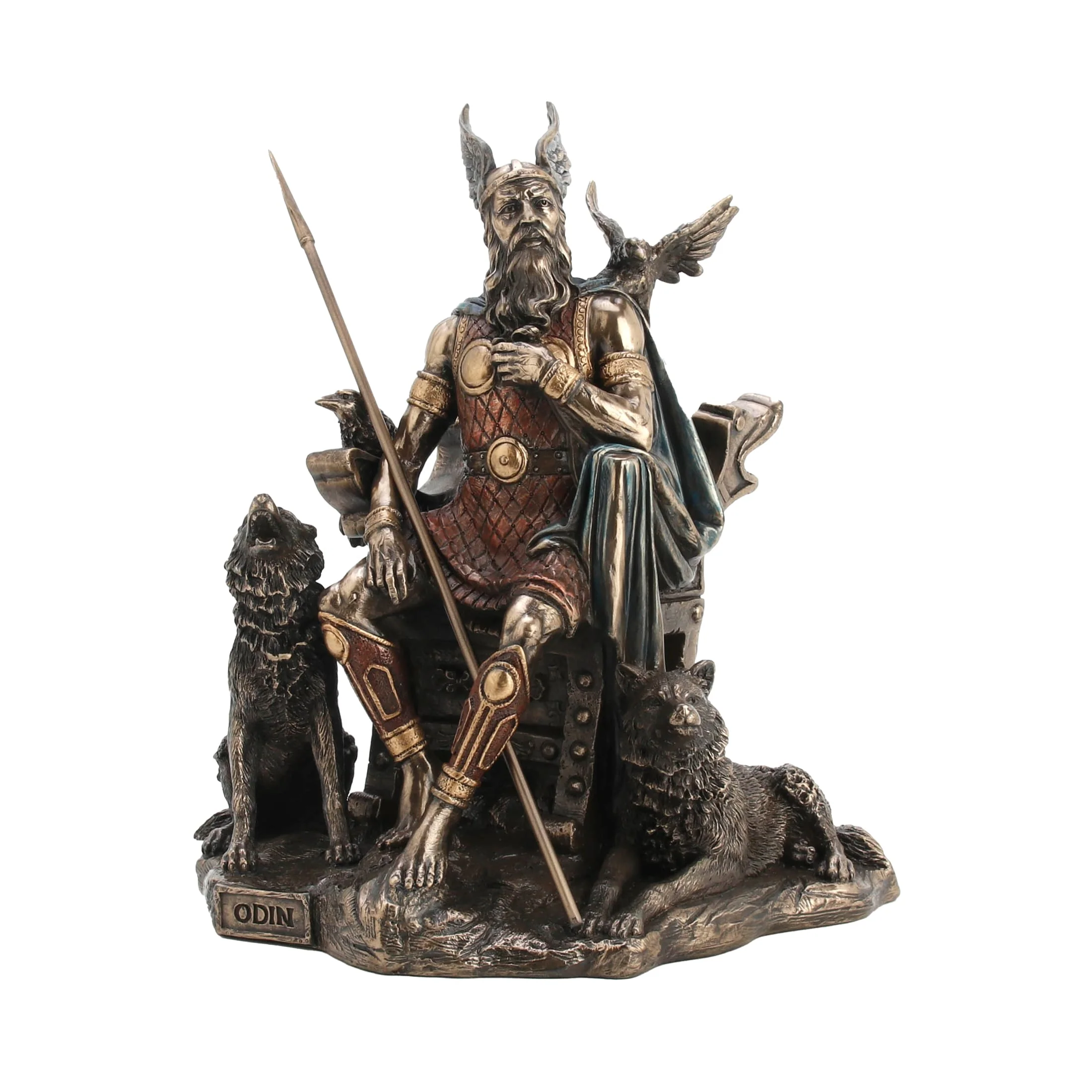 Odin, Norse God of Wisdom & War Statue – 26cm Veronese Cold-Cast Bronze Figurine — additional product image 2 from ArtStatues