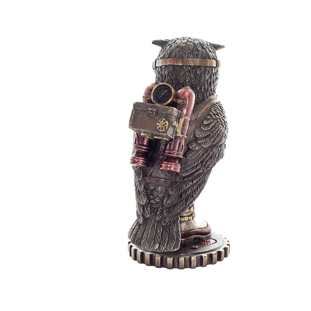 Steampunk Owl Bronze Statue – 16 cm Mechanical Fantasy Figurine — additional product image 3 from ArtStatues