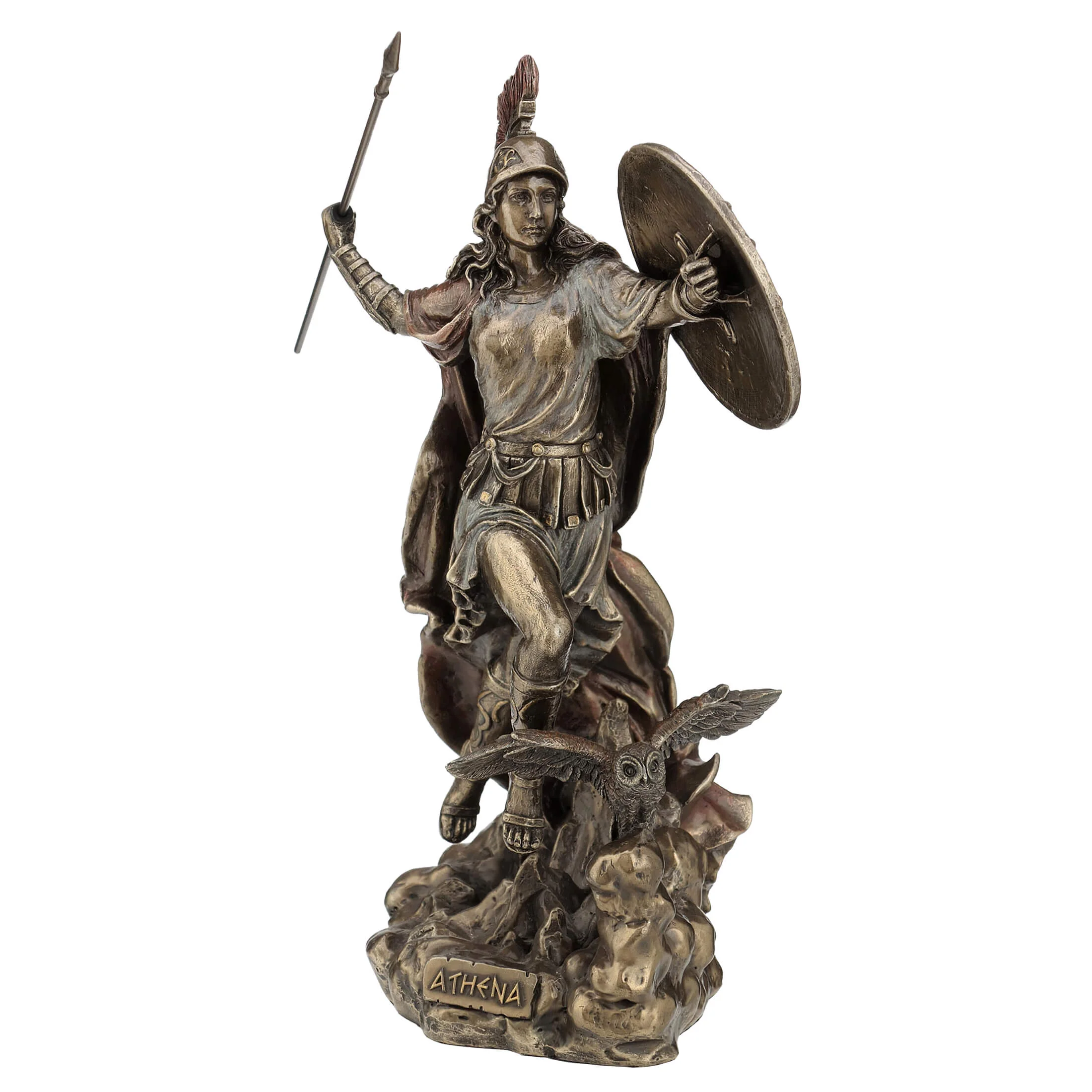 Athena Warrior Bronze Statue – 27 cm Greek Goddess Figurine — additional product image 2 from ArtStatues