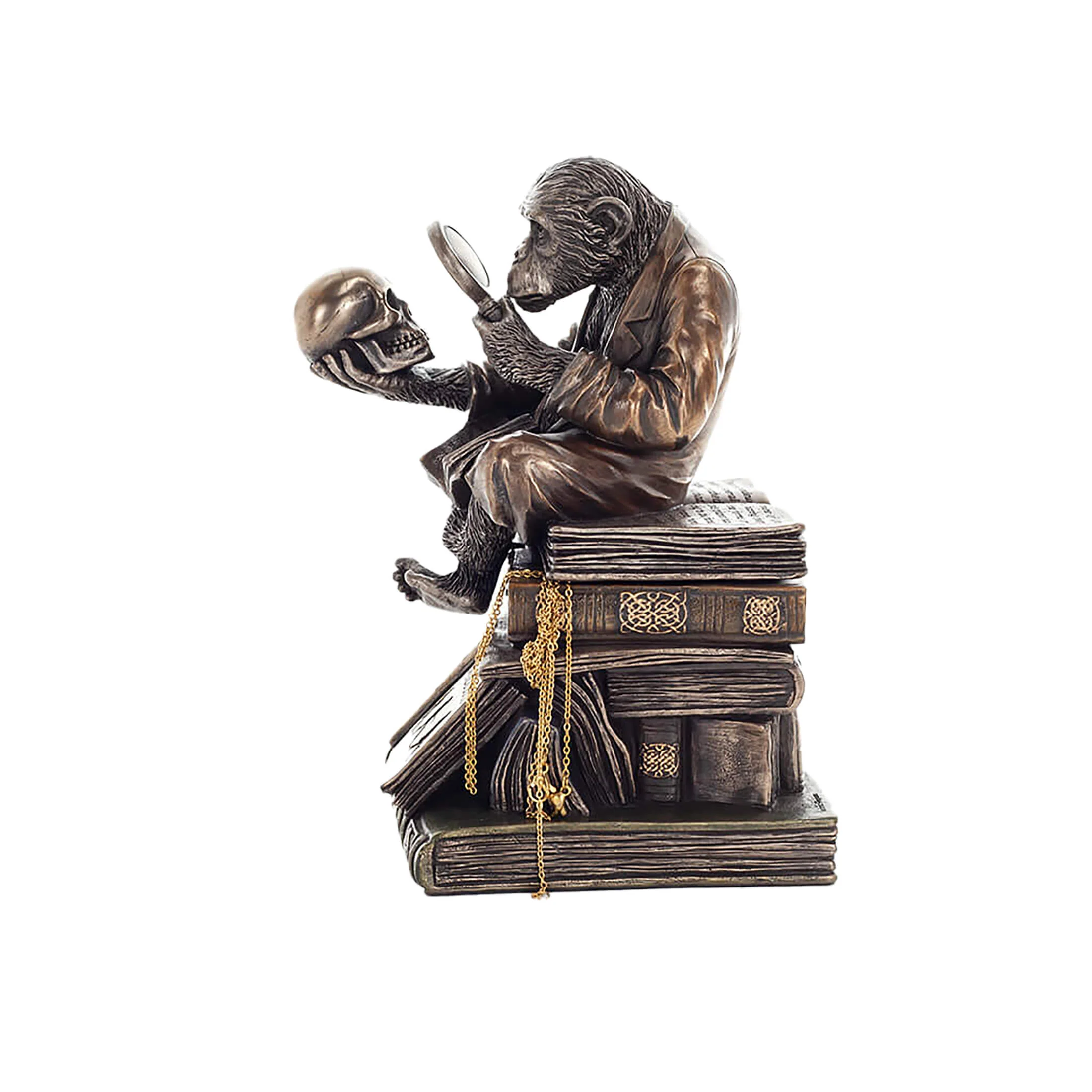 Wise Monkey of Evolution Statue 17.5cm Veronese Cold-Cast Bronze – Knowledge and Reflection — additional product image 2 from ArtStatues