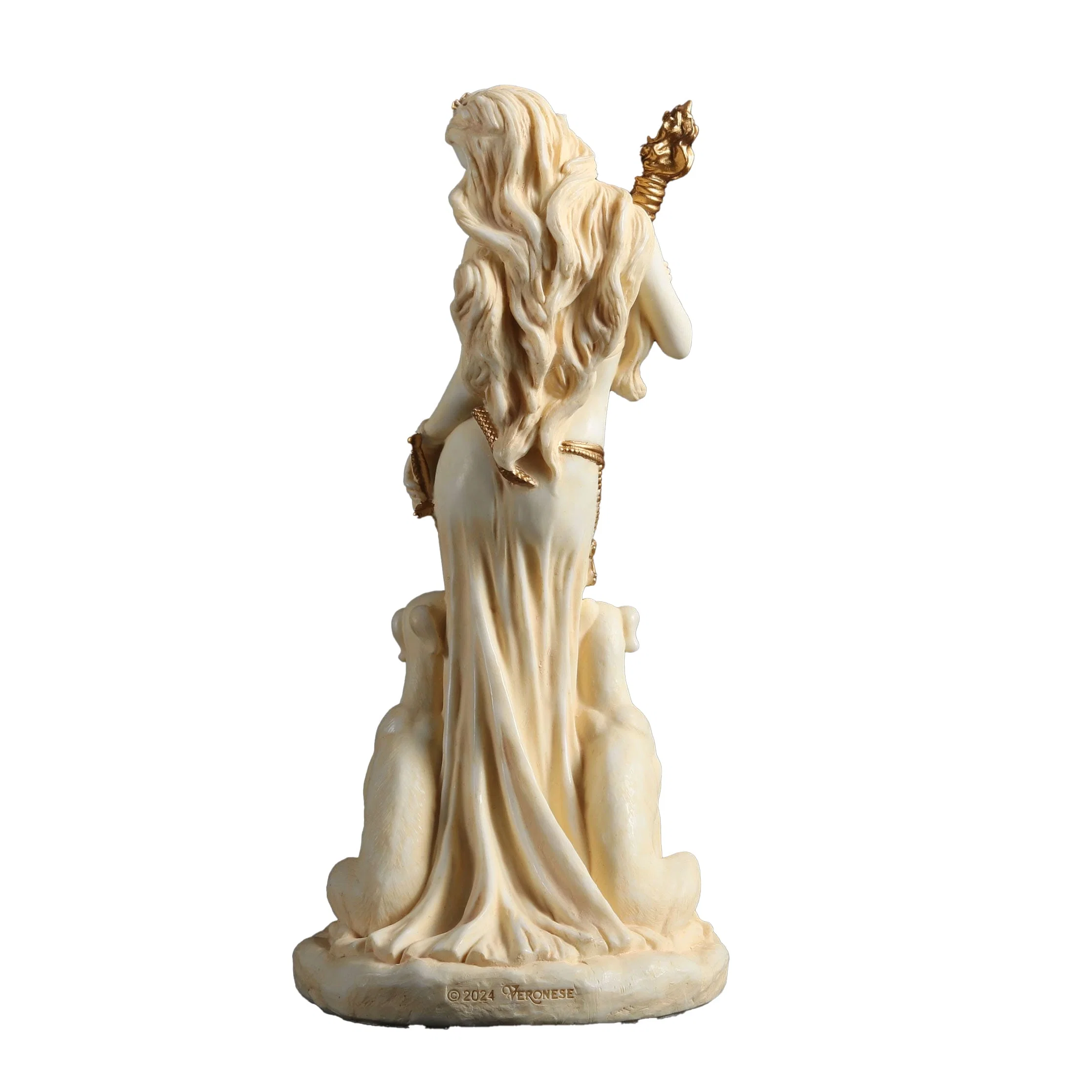 Hecate Goddess Statue 15.5cm White&Gold Resin Figurine Veronese Design — additional product image 4 from ArtStatues