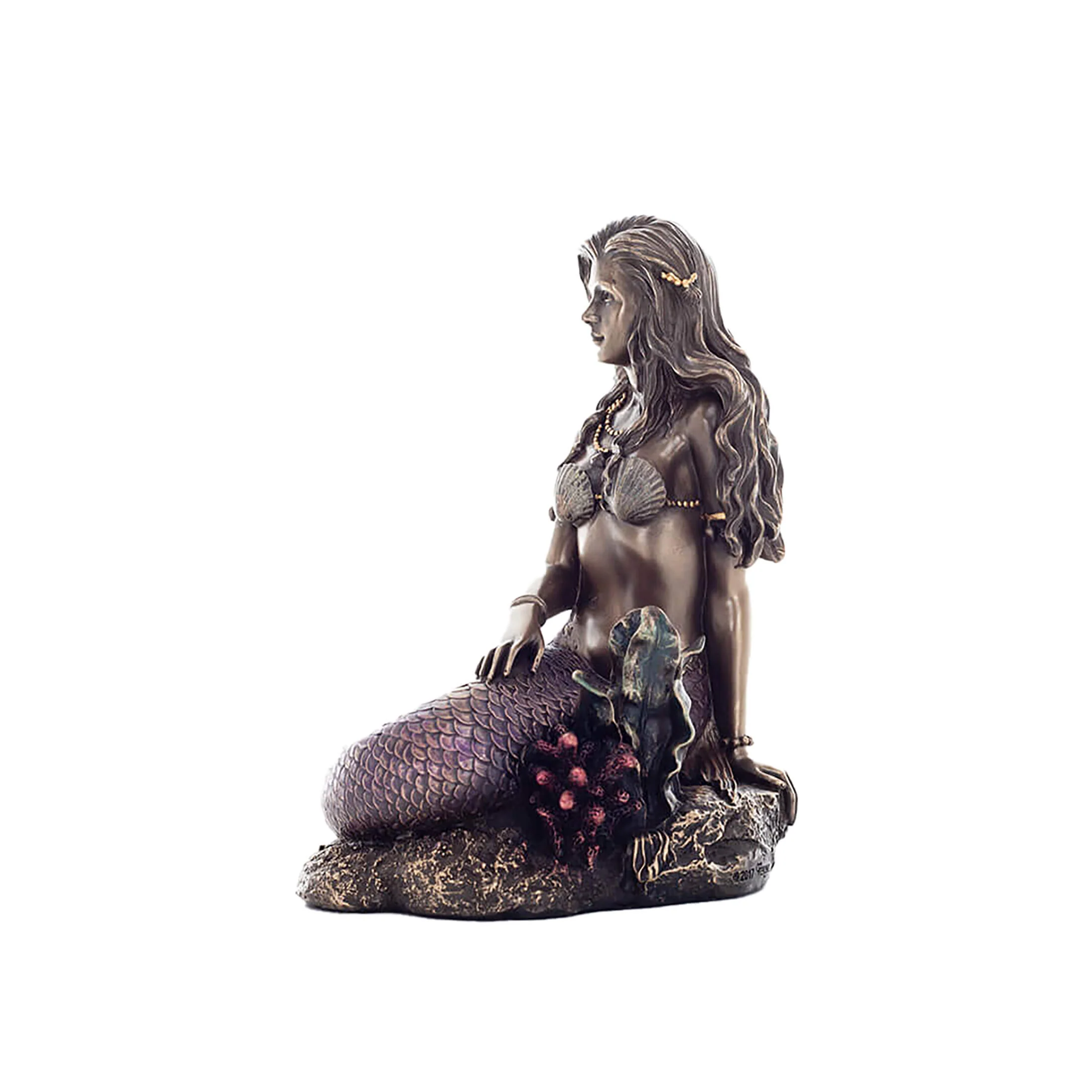 Mermaid Trickster Cold-Cast Bronze Statue – Enchanting Ocean Siren — additional product image 2 from ArtStatues