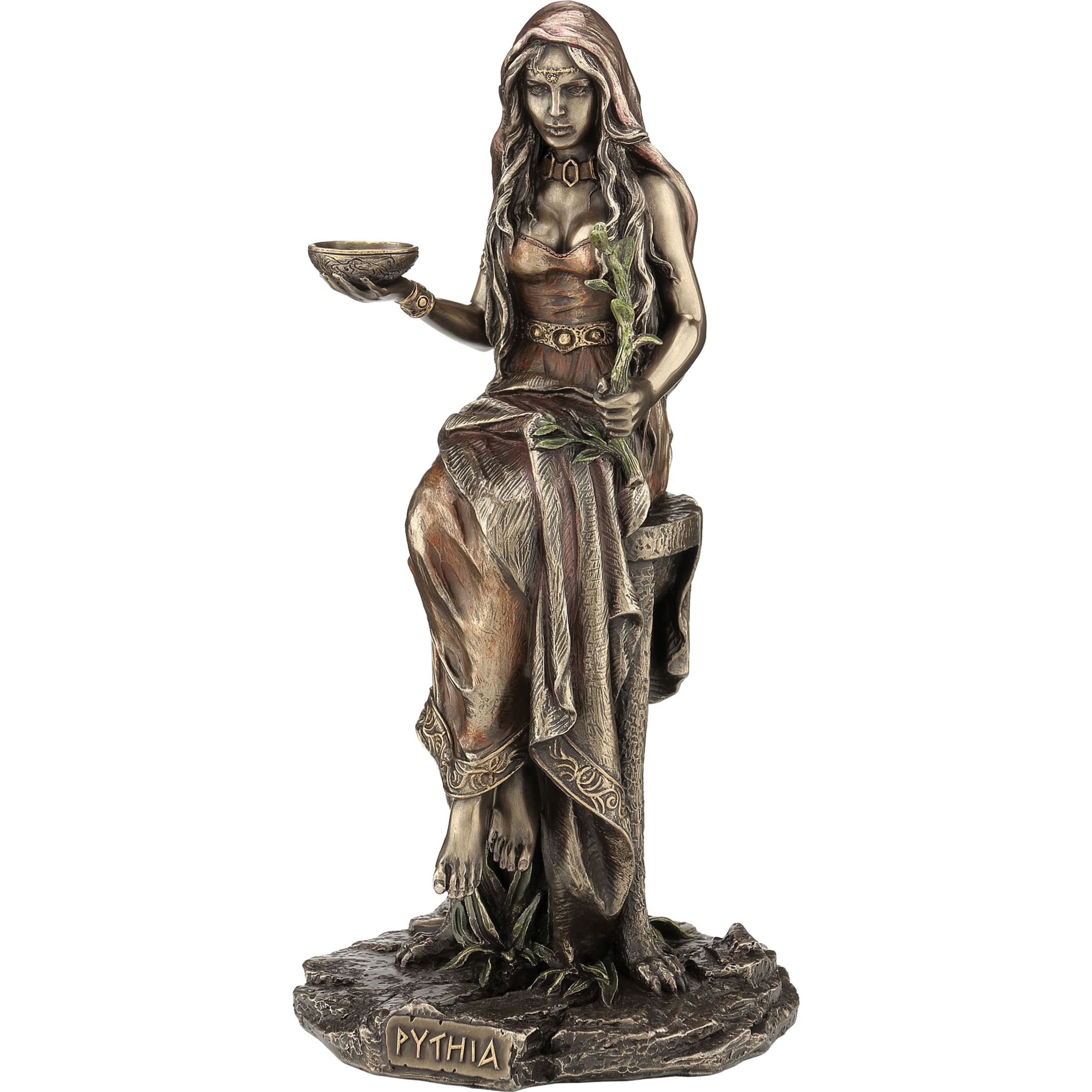 Pythia Greek Oracle Bronze Statue – 26 cm Delphi Seer