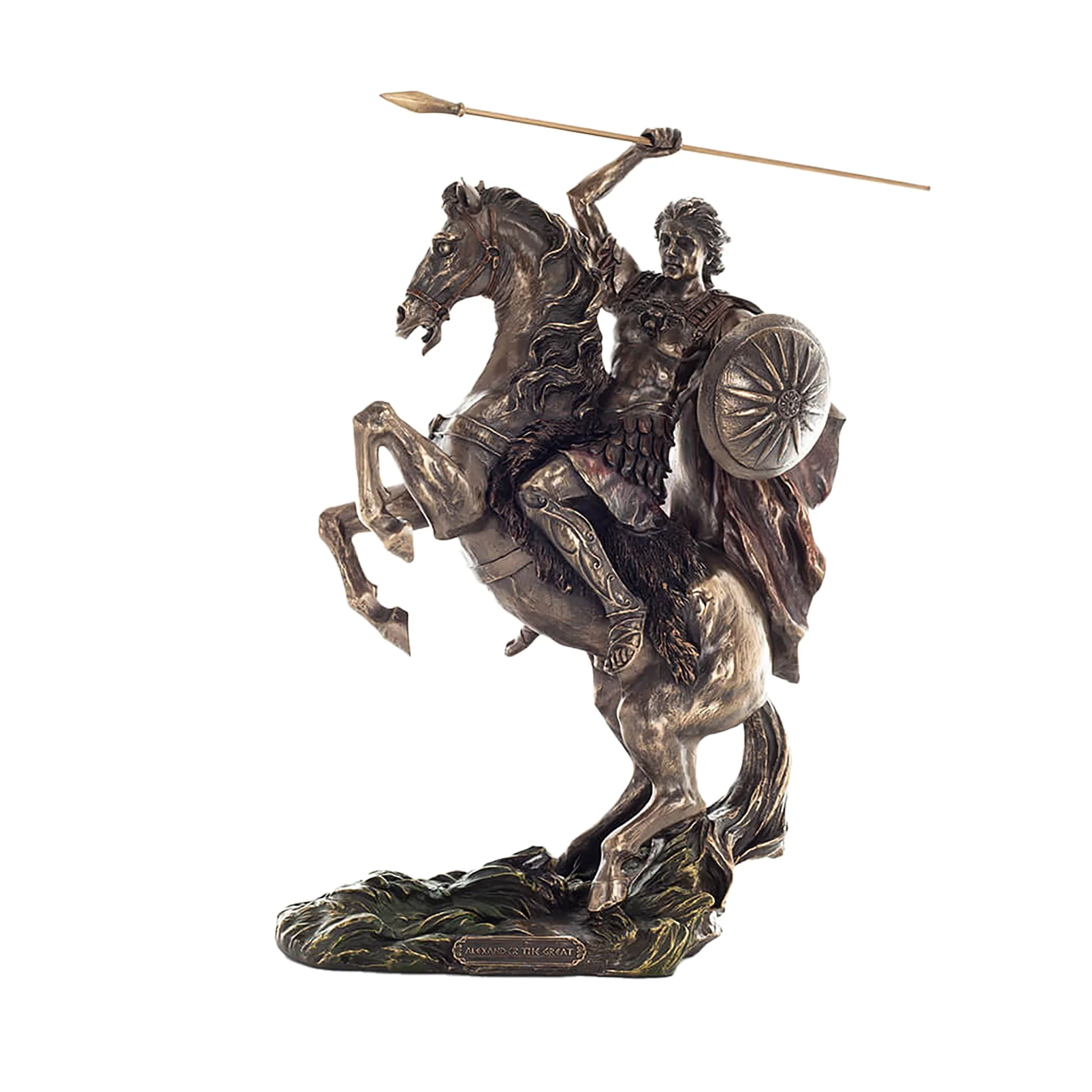 Alexander the Great on Horseback – 31.5cm Veronese Cold-Cast Bronze Statue — additional product image 3 from ArtStatues