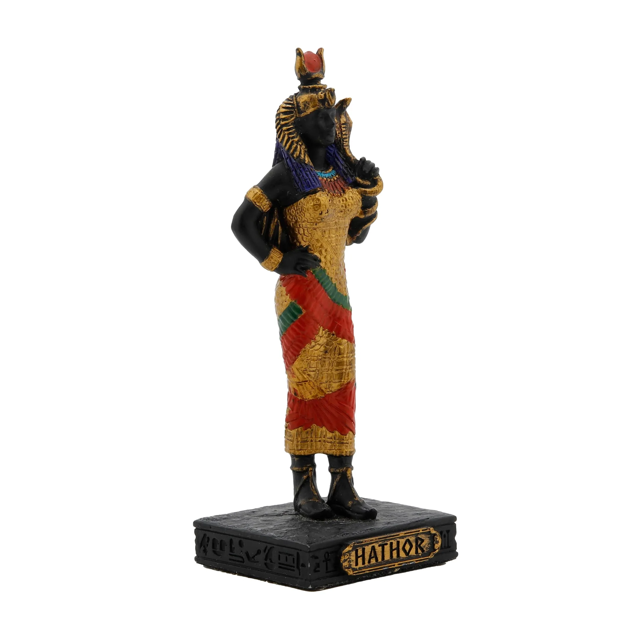 Hathor Egyptian Goddess Resin Statue with Gold Accents – 8.5 cm — additional product image 2 from ArtStatues