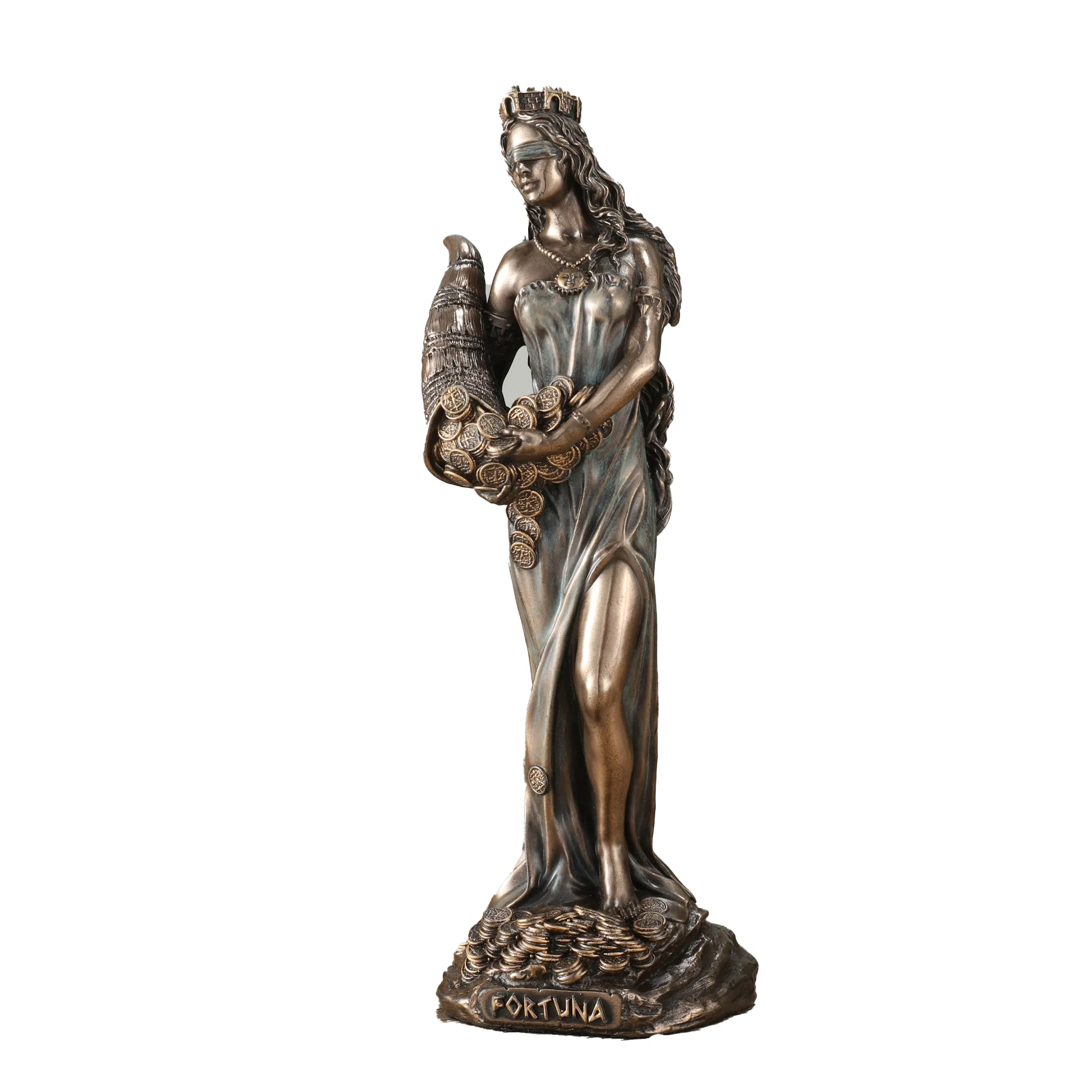 Fortuna - Tyche The Greek Goddess Of Fortune And Luck 15.5cm Veronese Statue — additional product image 3 from ArtStatues