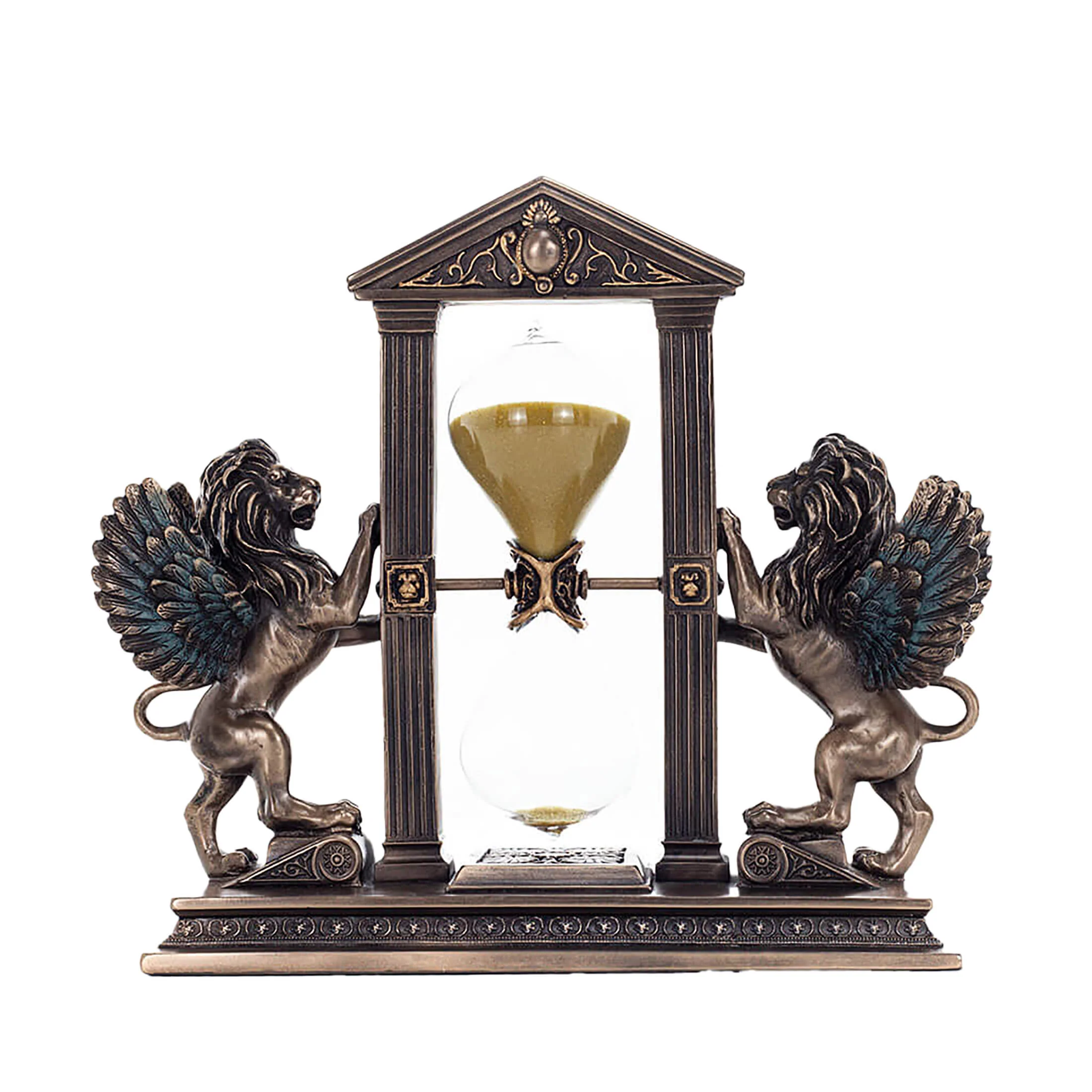 Winged Lion Bronze Hourglass – 21×18 cm Venetian Guardian Cold-Cast — additional product image 3 from ArtStatues