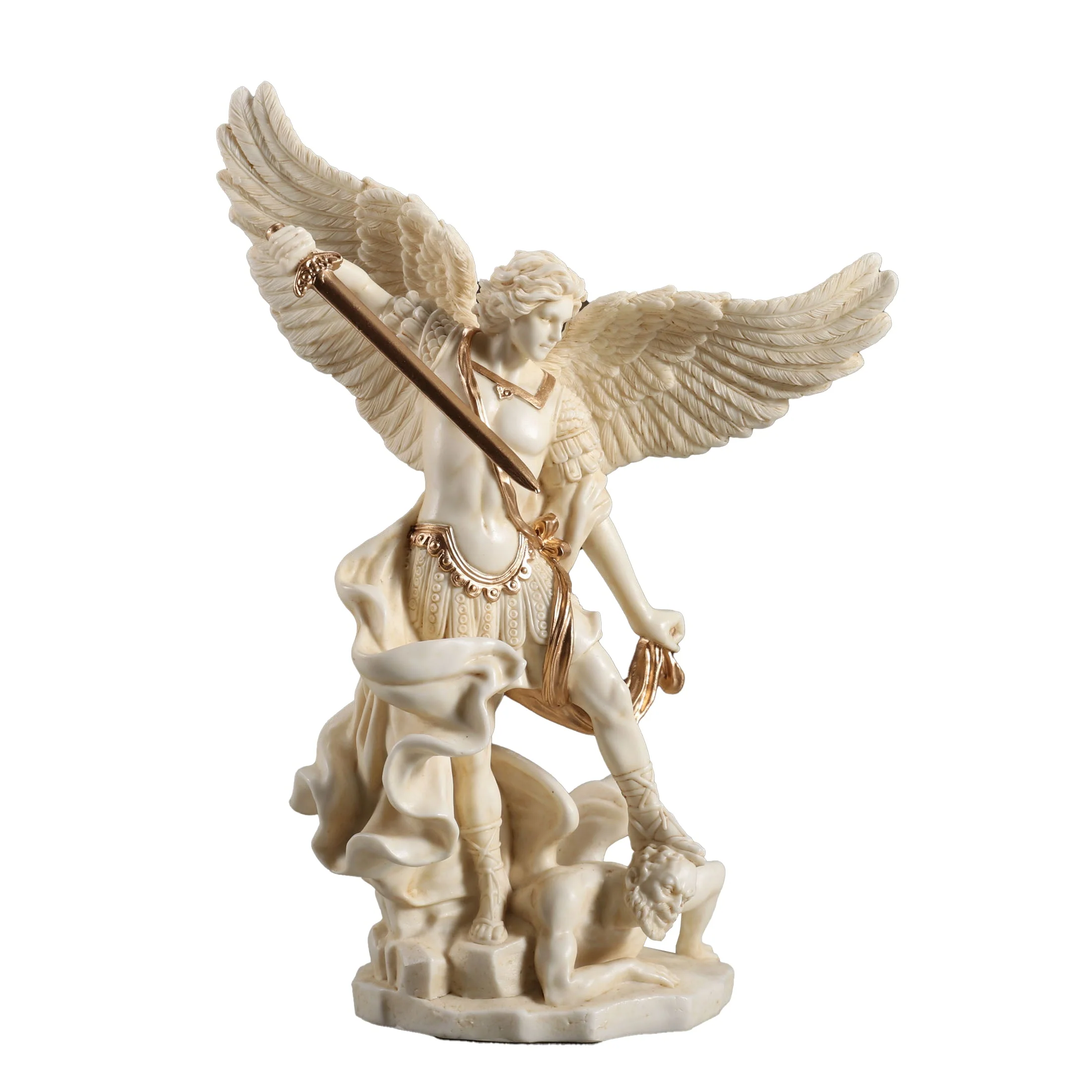 Archangel Saint Michael Vanquishing Demon 16cm Veronese White Statue — additional product image 2 from ArtStatues