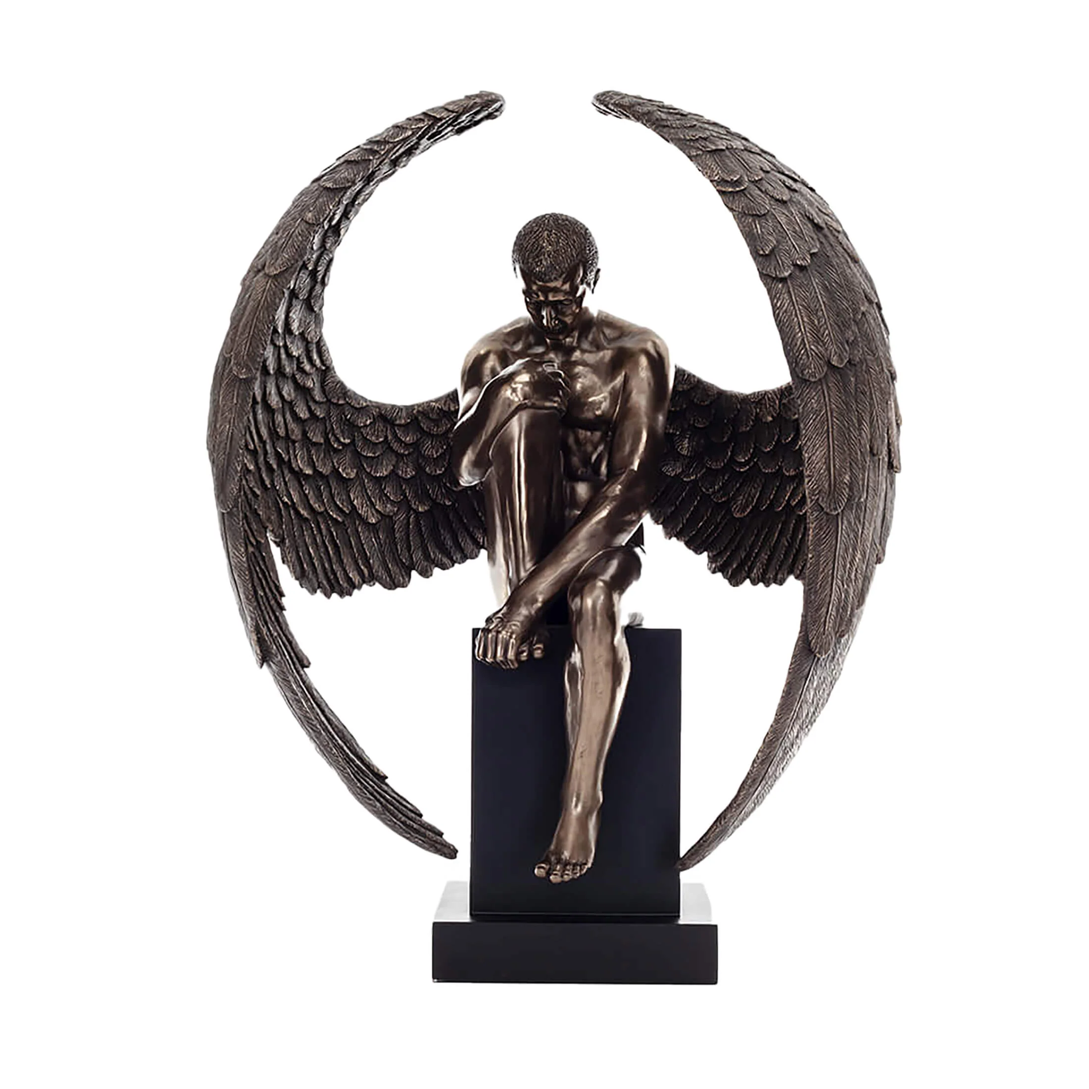 Fallen Angel Bronze Statue – 61×46 cm Symbol of Reflection