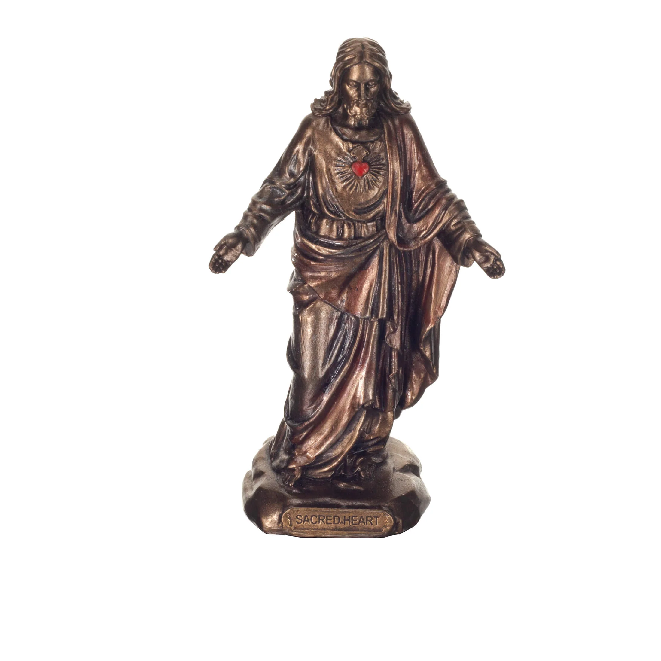 Sacred Heart of Jesus Statue – Cold-Cast Bronze, 8.5 cm Figurine