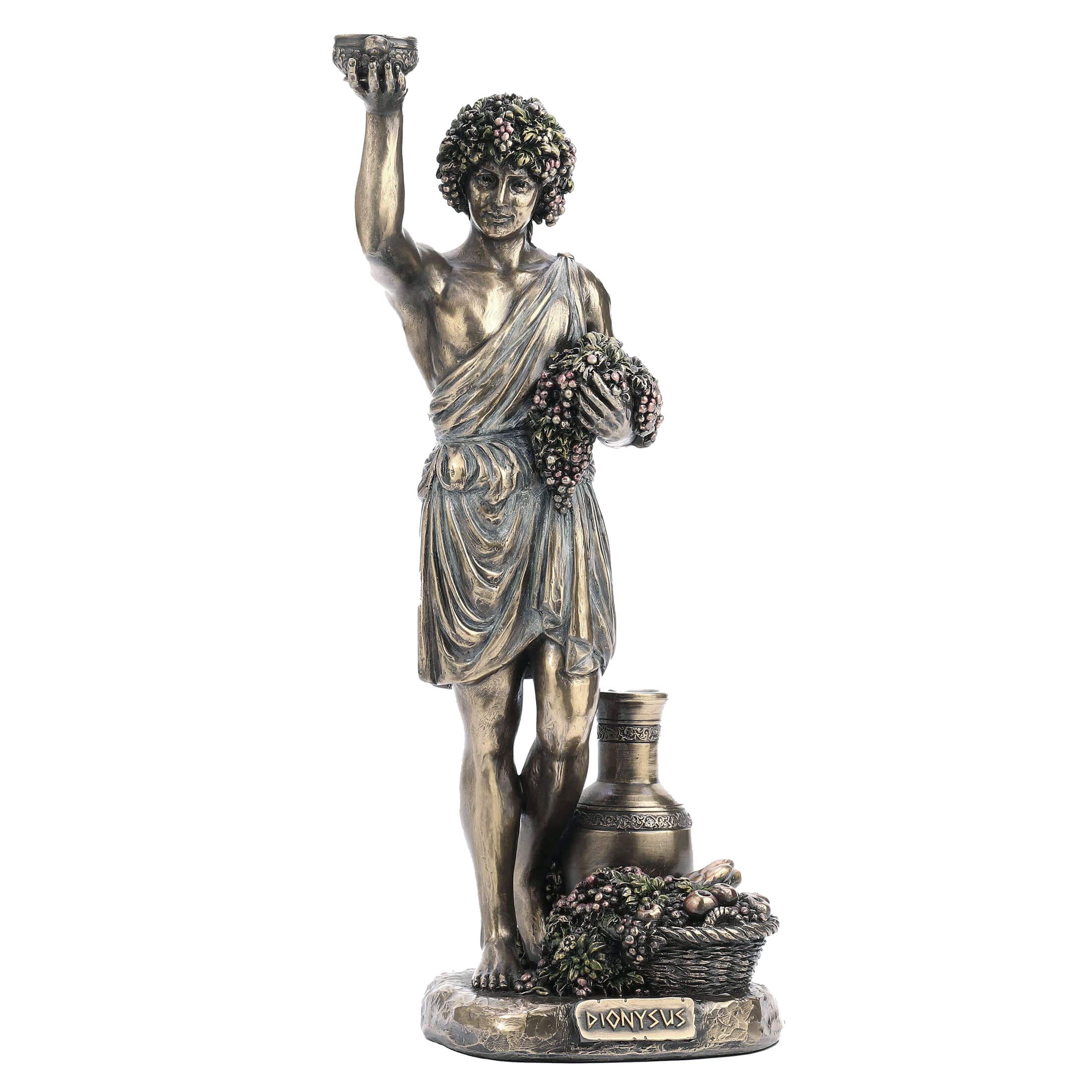 Dionysus Cold-Cast Bronze Statue – 28 cm Greek God of Wine