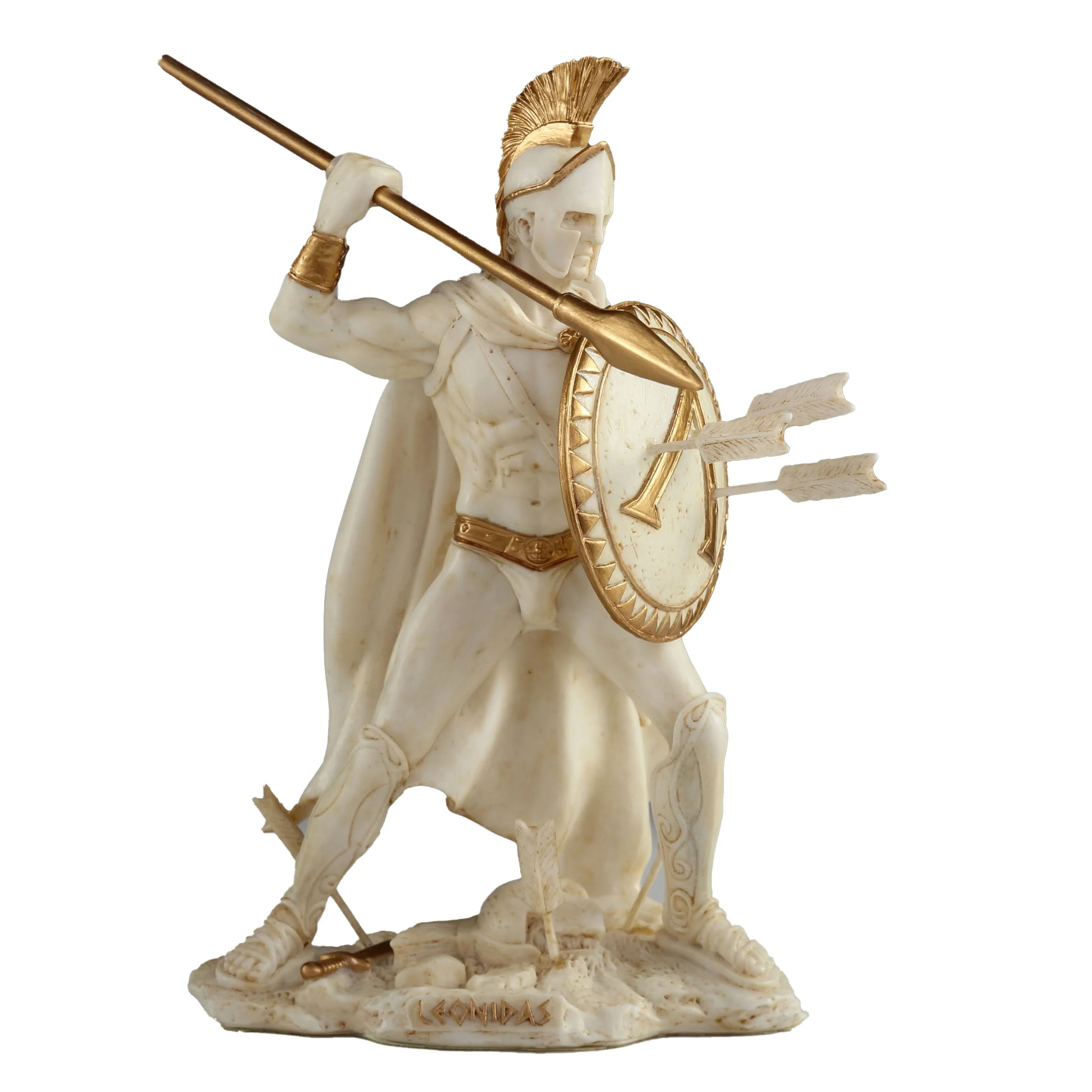Spartan King Leonidas With Spear And Shield 15.5cm Veronese White Statue — additional product image 2 from ArtStatues