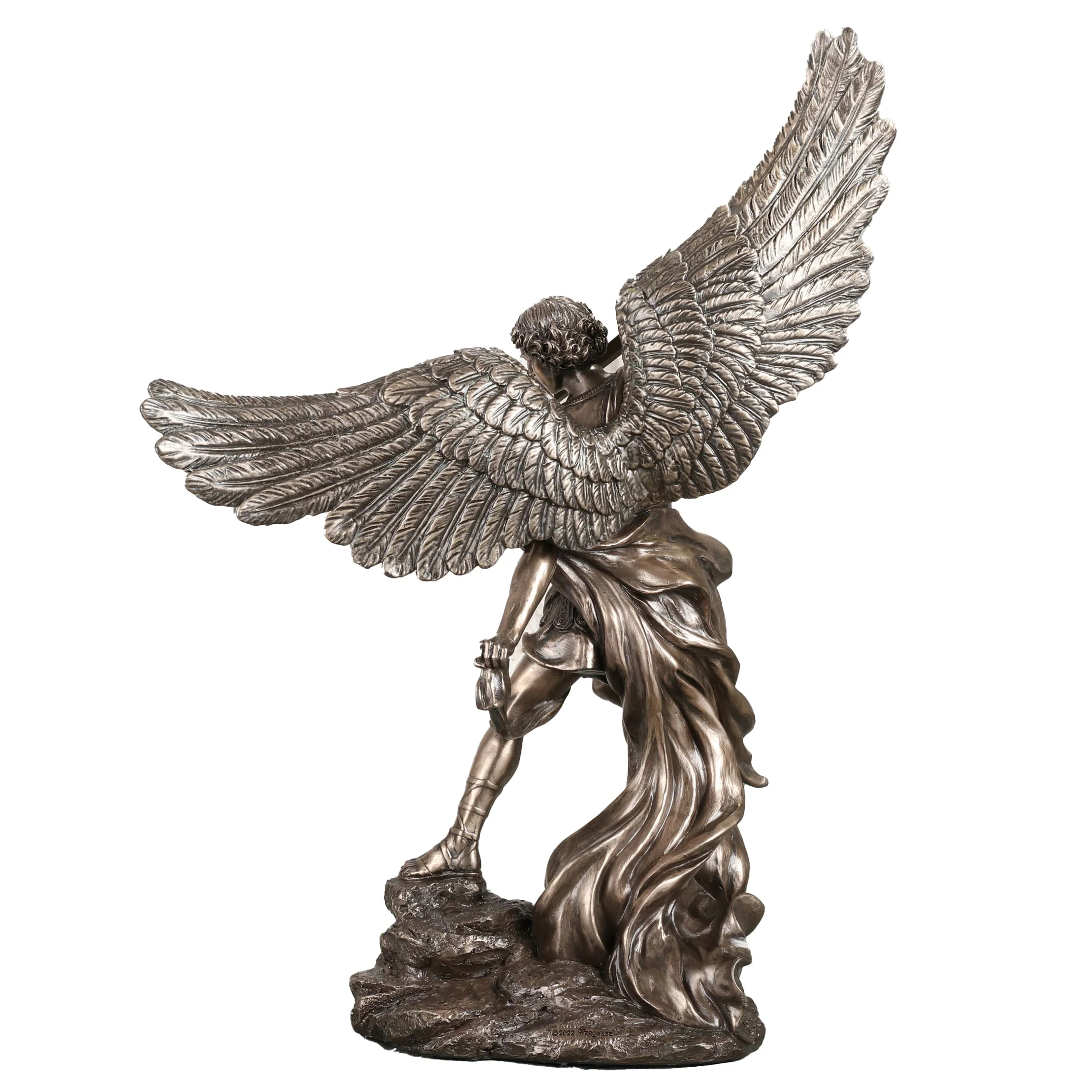 Archangel Saint Michael Standing On Rock 38cm Veronese Statue — additional product image 4 from ArtStatues