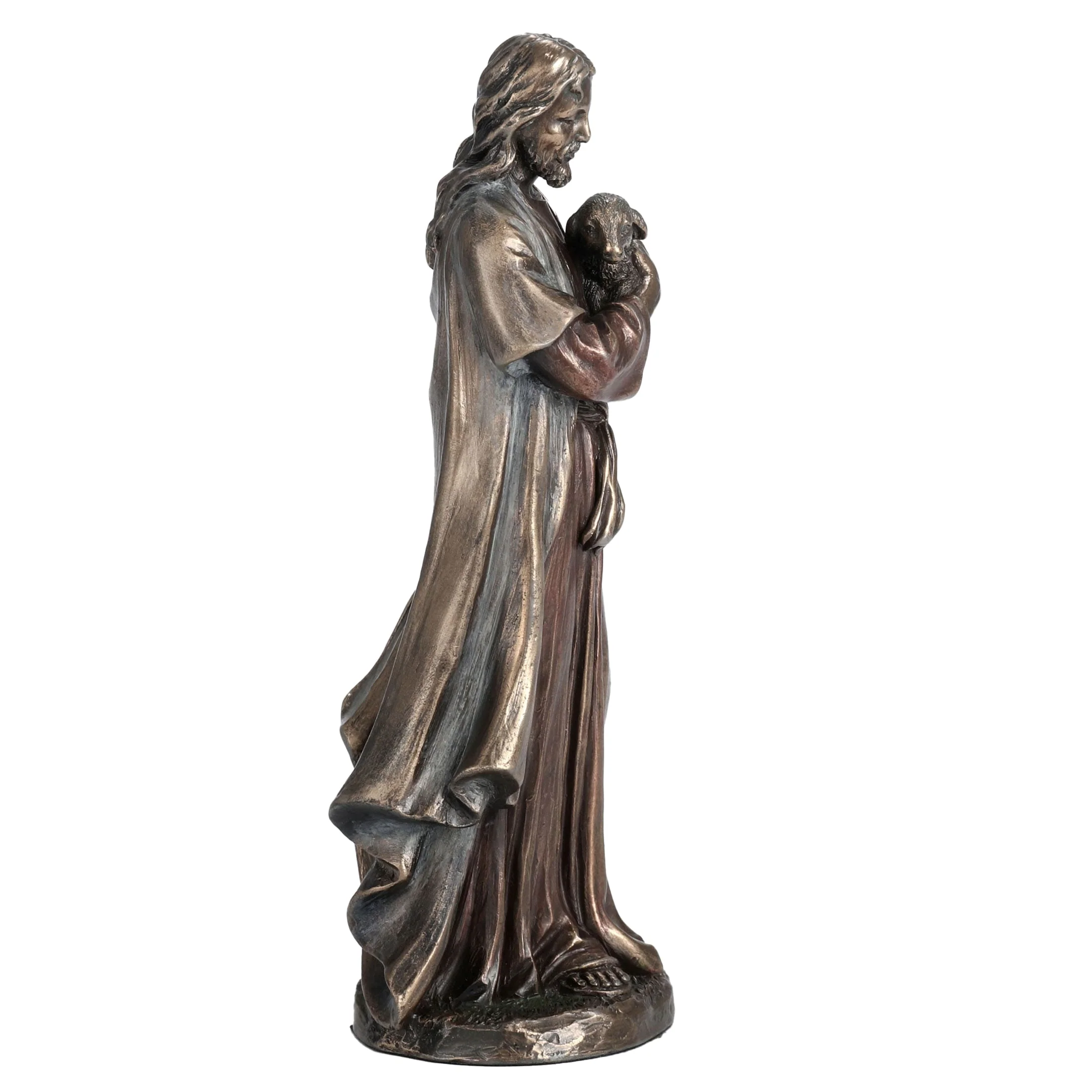 Jesus the Good Shepherd 16cm Veronese Cold-Cast Bronze Statue – Christian Religious Figurine — additional product image 4 from ArtStatues