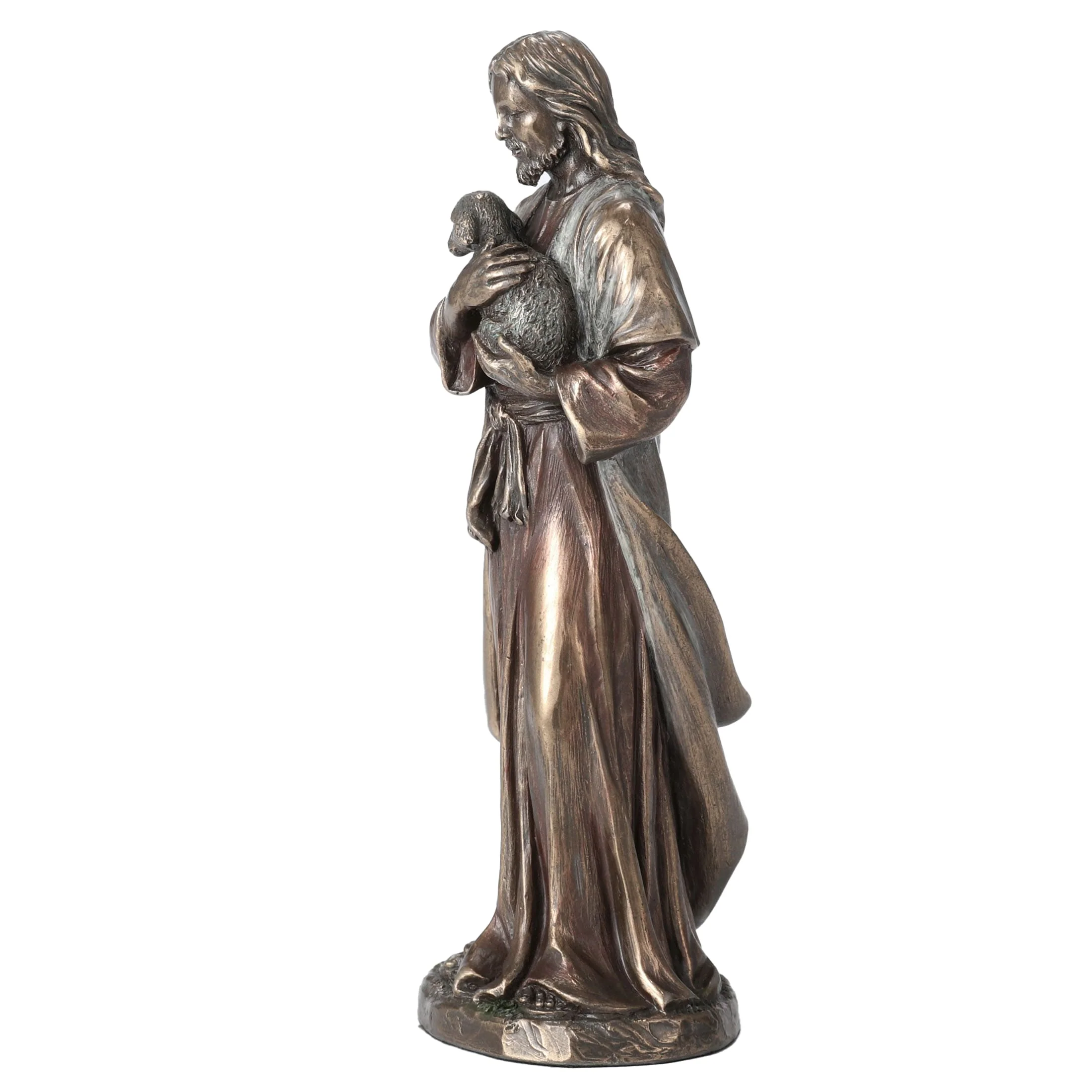 Jesus the Good Shepherd 16cm Veronese Cold-Cast Bronze Statue – Christian Religious Figurine — additional product image 3 from ArtStatues