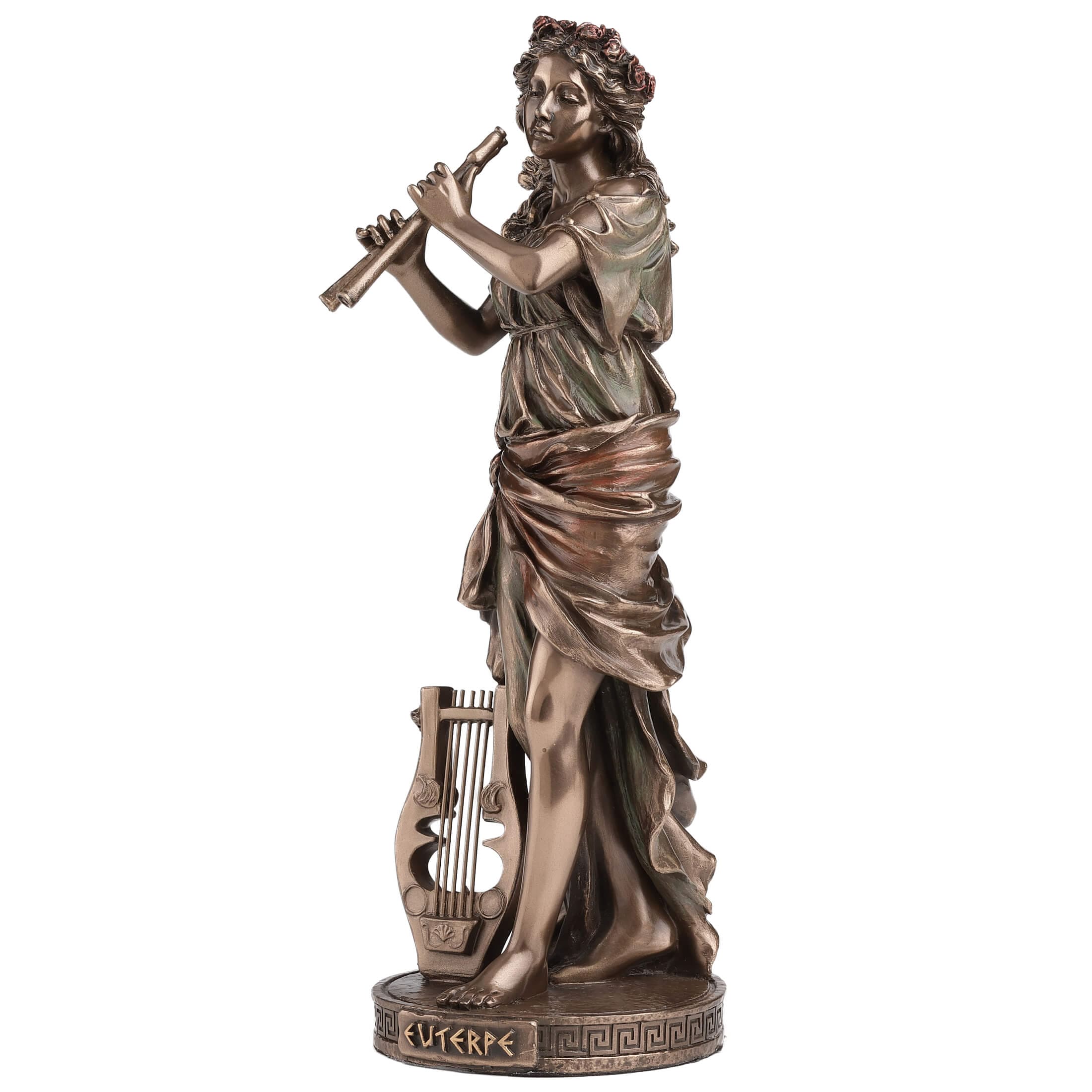 Euterpe Muse of Music Statue - 23 cm Cold-Cast Bronze — additional product image 3 from ArtStatues