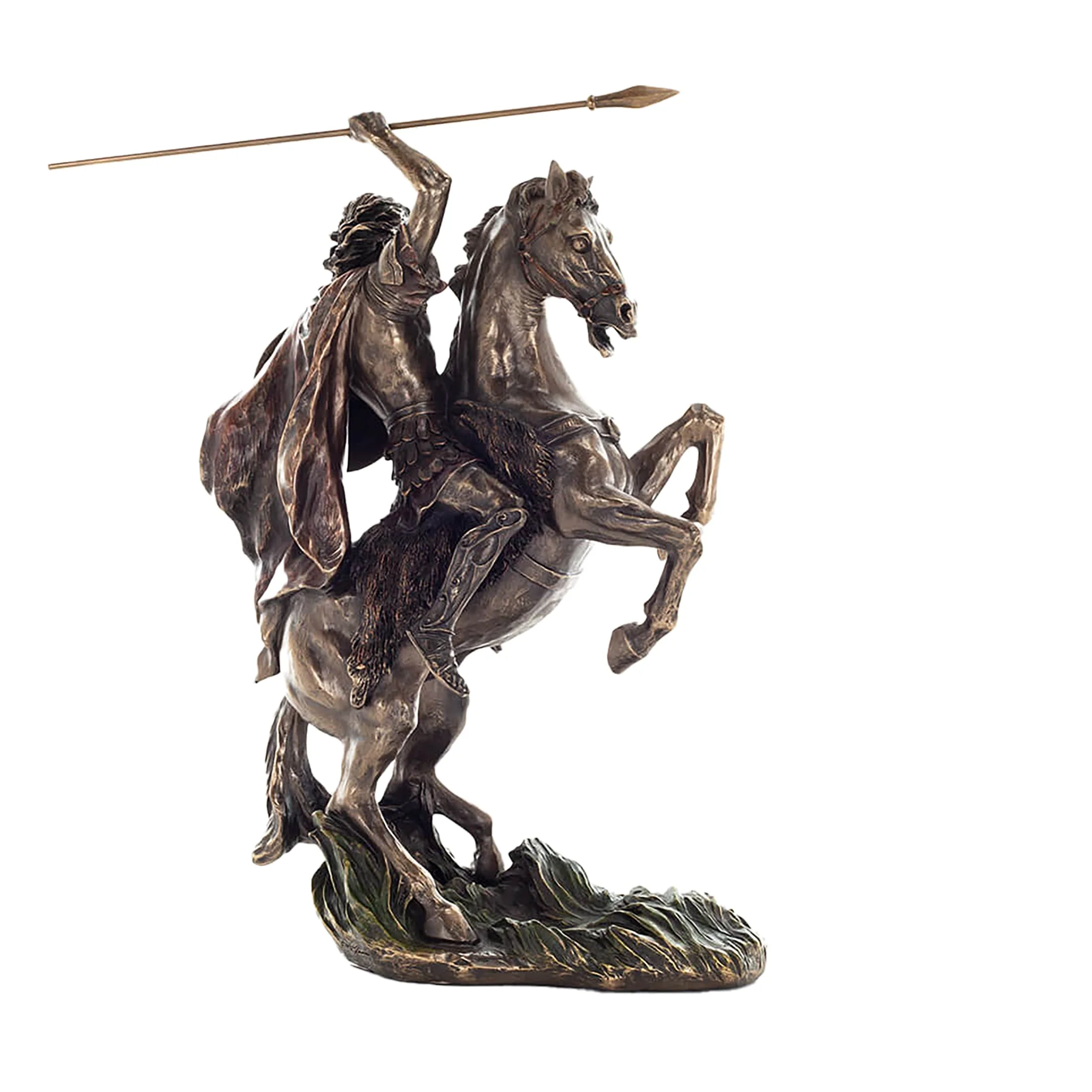 Alexander the Great on Horseback – 31.5cm Veronese Cold-Cast Bronze Statue — additional product image 2 from ArtStatues