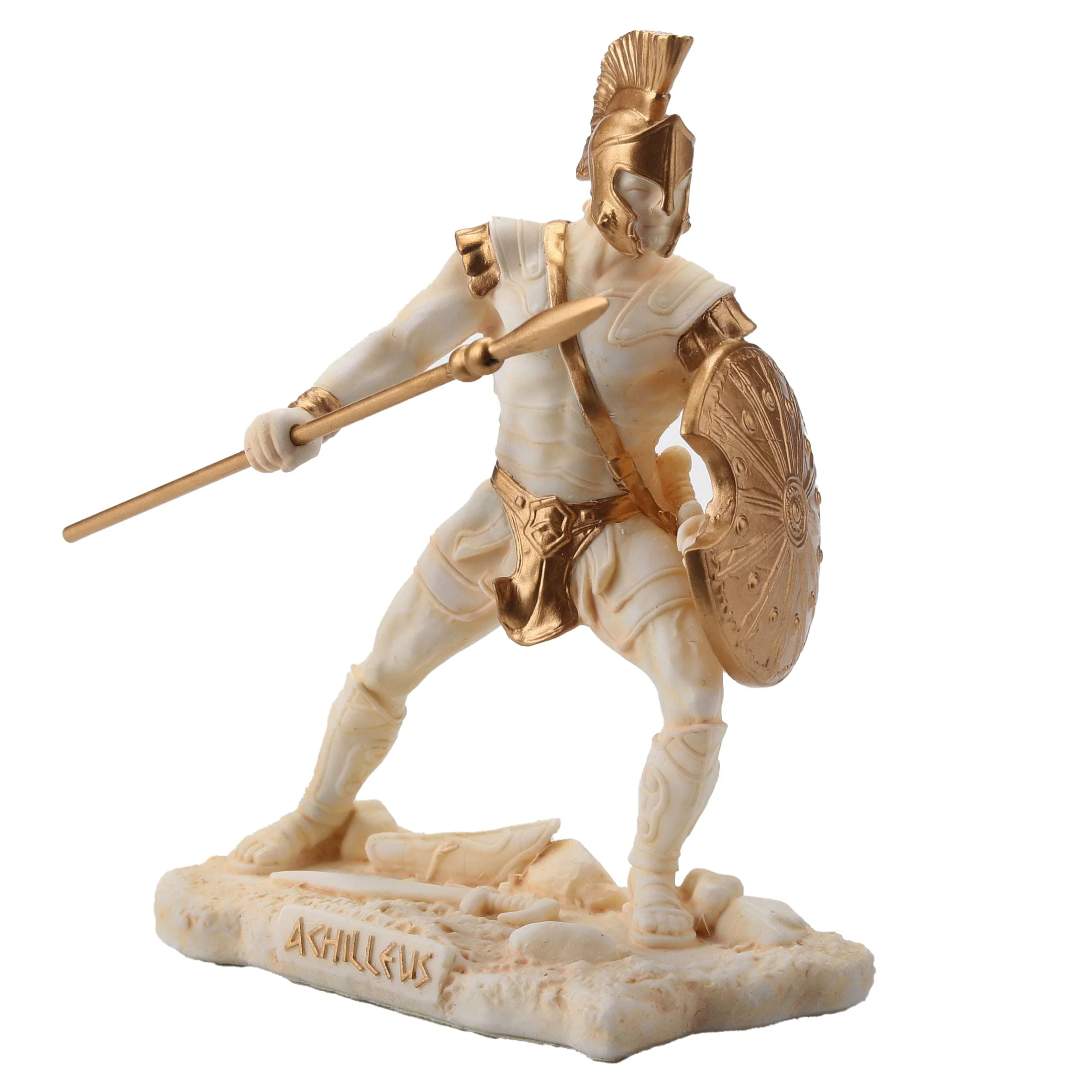 Achilles Greek Warrior Statue – White & Gold, 9.5 cm — additional product image 4 from ArtStatues