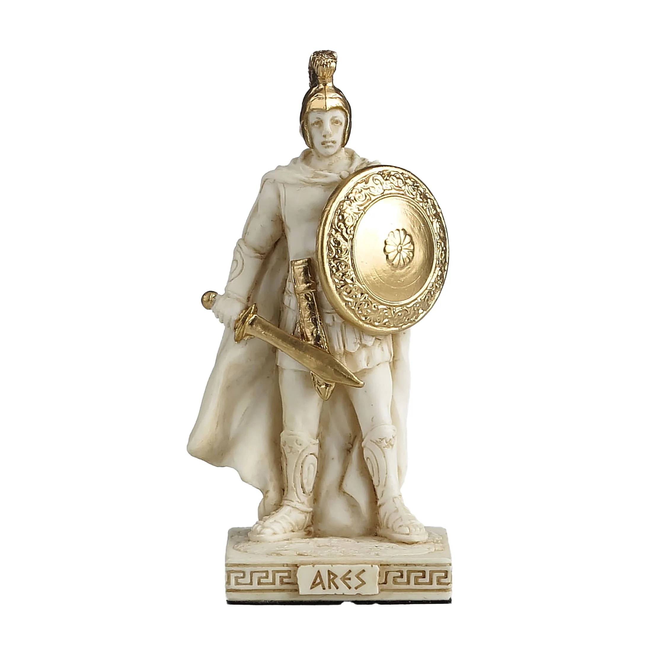 Ares Resin Statue – 30 cm with Gold Sword & Shield