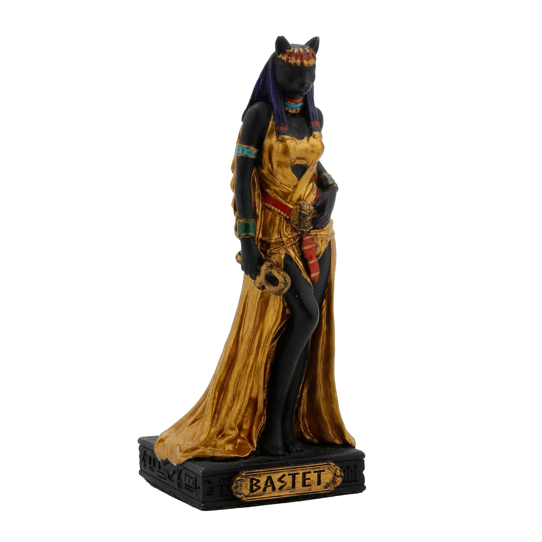 Bastet Egyptian Goddess Resin Statue with Gold Accents – 8.5 cm — additional product image 2 from ArtStatues
