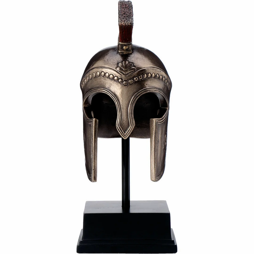 Greek Hoplite Helmet With Stand 21cm Veronese Statue — additional product image 2 from ArtStatues