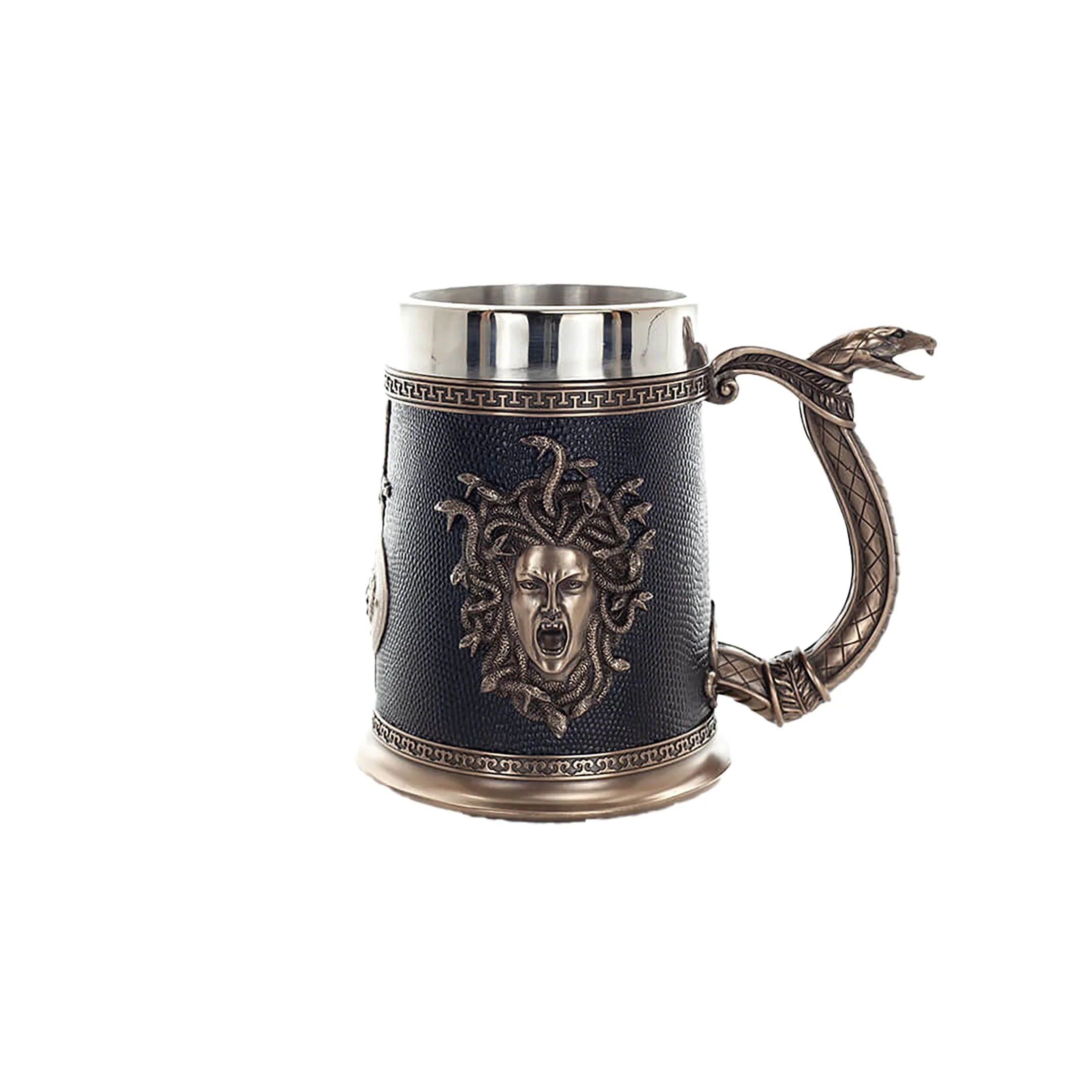 Medusa Tankard – Cold-Cast Bronze Greek Mythology Mug, 17.7×14.5 cm